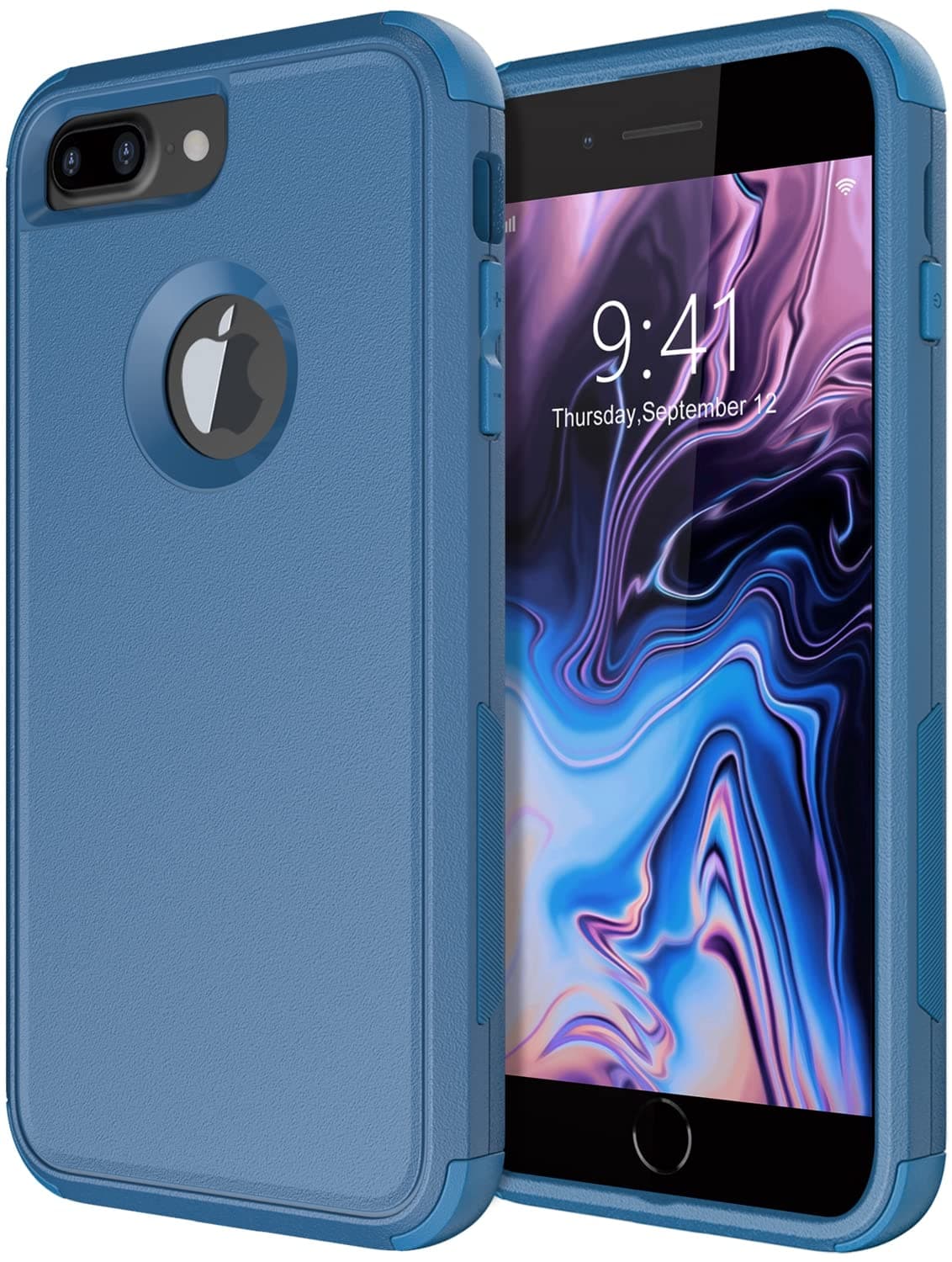 Diverbox for iPhone 8 Plus & 7 Plus Case - Shockproof, Dropproof, Dust-Proof Heavy Duty Protection - Blue