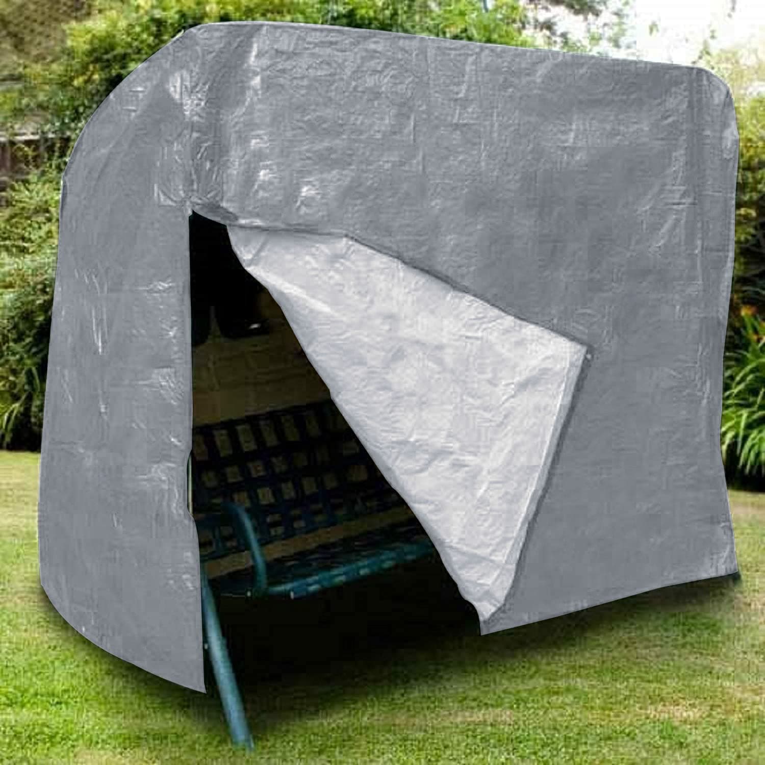 RAM ONLINE Grey 3 SEATER Heavy Duty Waterproof 3 Seater Swinging Garden Hammock Cover with Zip Grey