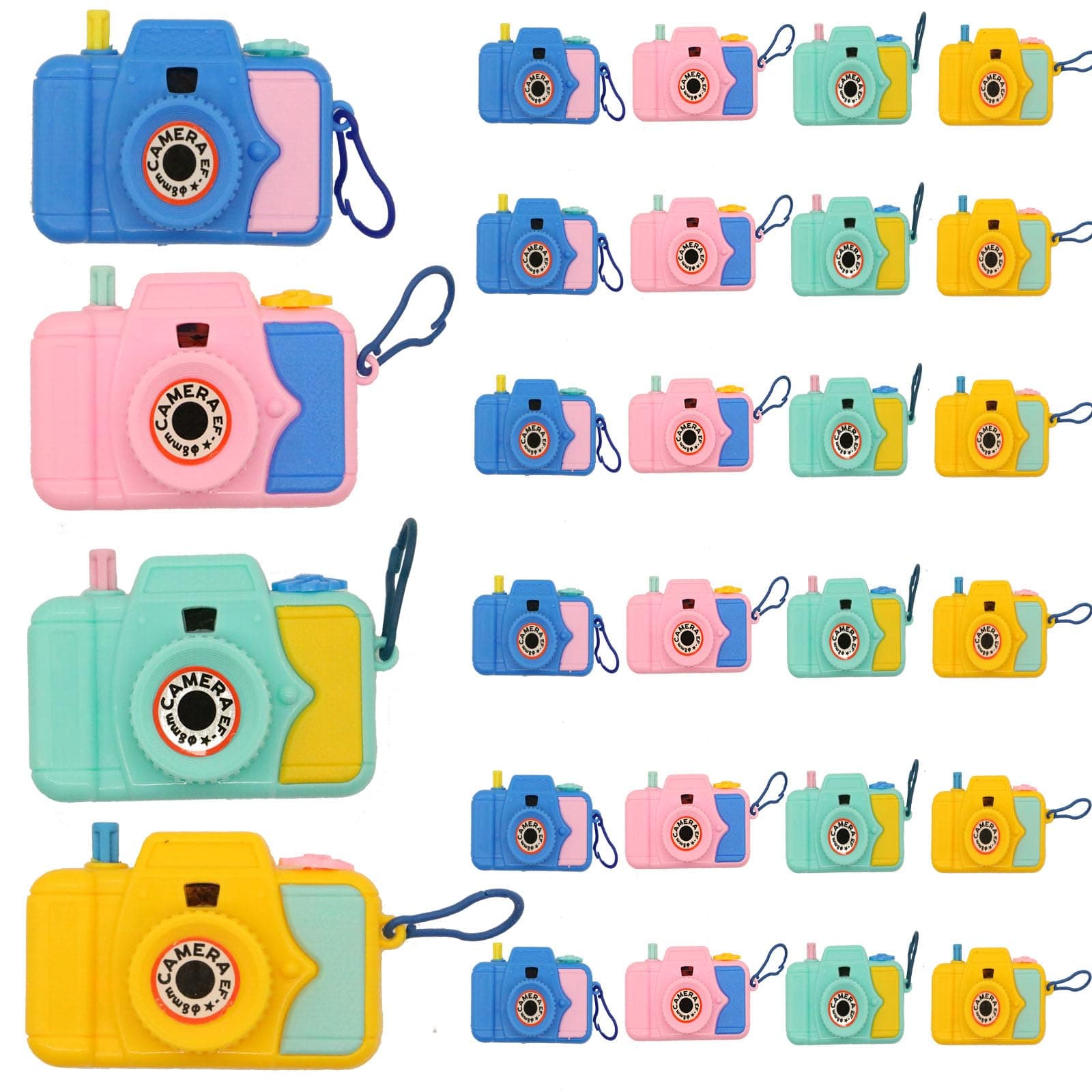 24 Pcs Camera Bulk, Camera Set Return Gifts for Birthday, Mini Plastic Party Favors, Goodie Bag Fillers, Birthday Return Gifts for Age Grade 3+, 4 Styles