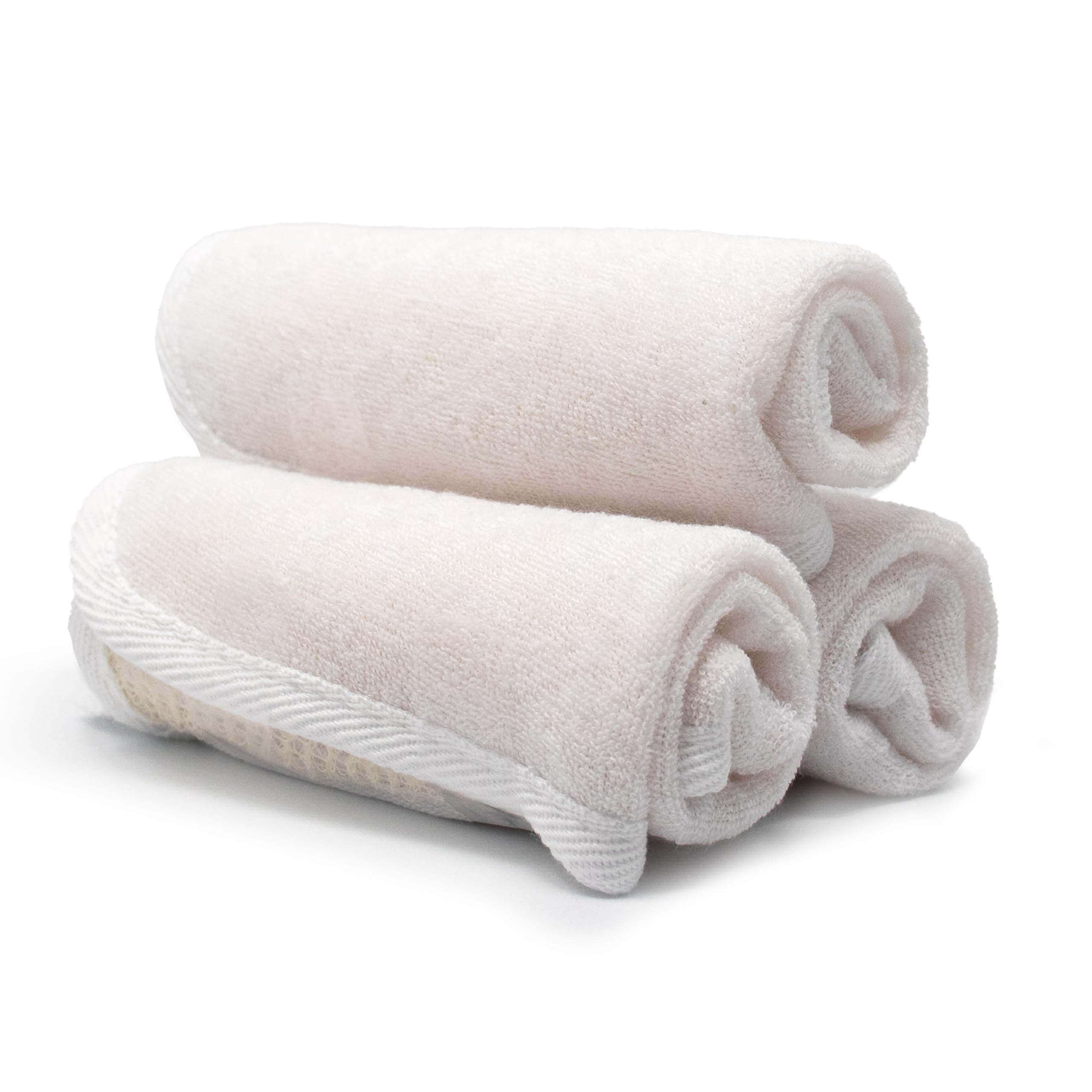 PARADISO Evriholder Soft-Weave Exfoliating Wash Cloths Dual-Textured for Face and Body, Pack of 3, White