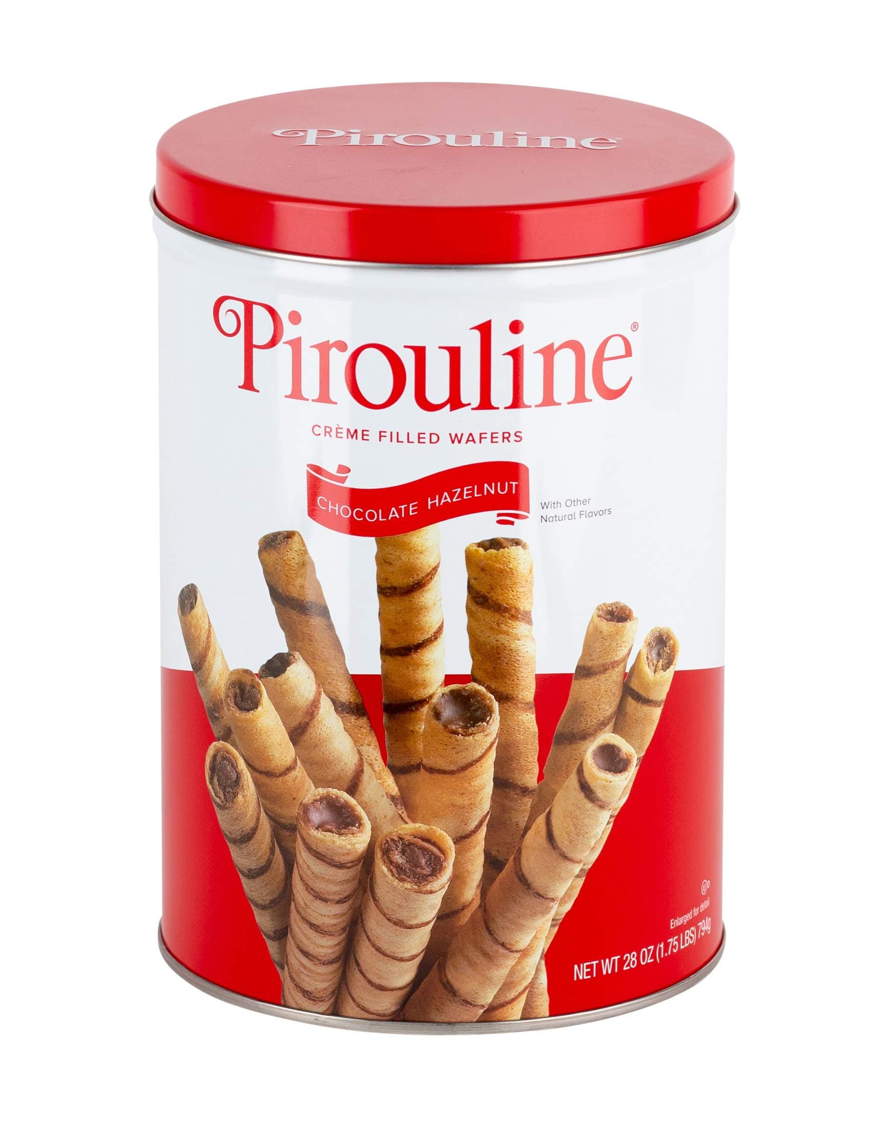 Pirouline Rolled Wafers – Chocolate Hazelnut – Rolled Wafer Sticks, Crème Filled Wafers, Rolled Cookies for Coffee, Tea, Ice Cream, Snacks, Parties, Gifts, and More – 28oz Tin 1pk