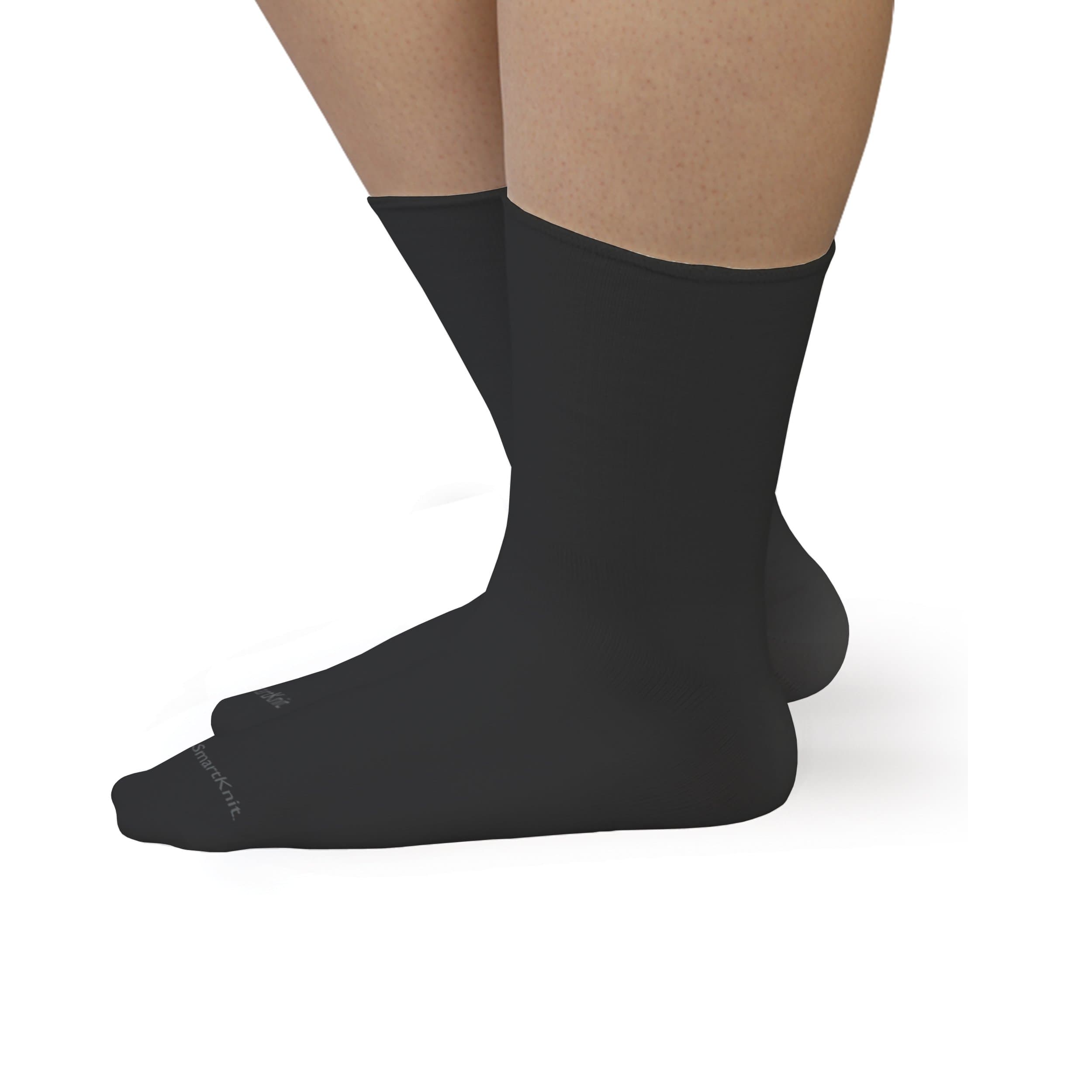 SmartKnitSeamless Wide Crew Socks for Diabetes, Arthritis, or Sensitive Feet, 1 Pair (2 Count)