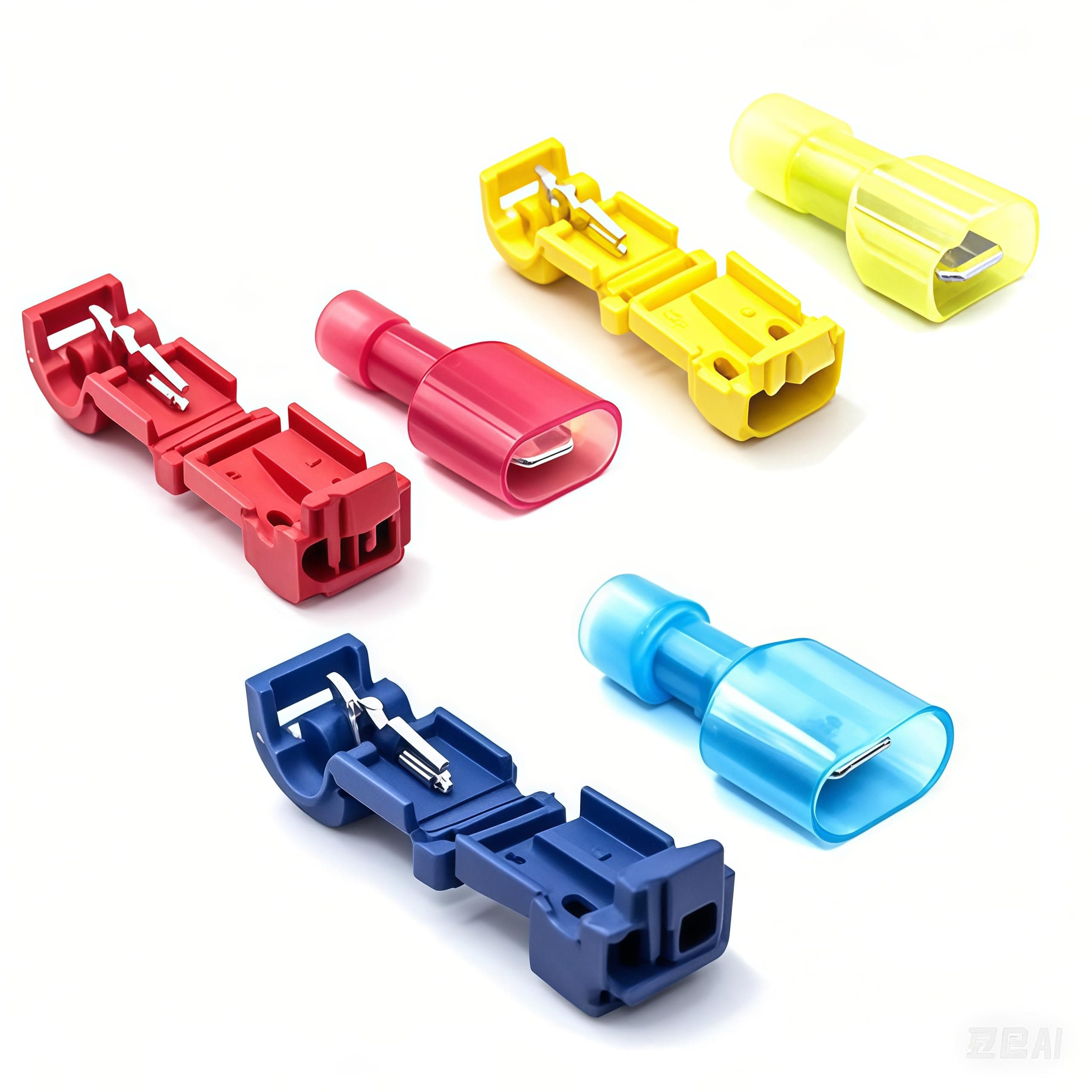 60PCS T Tap Wire Connectors, 22-10 AWG Quick Splice Wire Connectors(22-18AWG Red 10Pairs, 18-14AWG Blue 10Pairs, 12-10AWG Yellow 10Pairs)