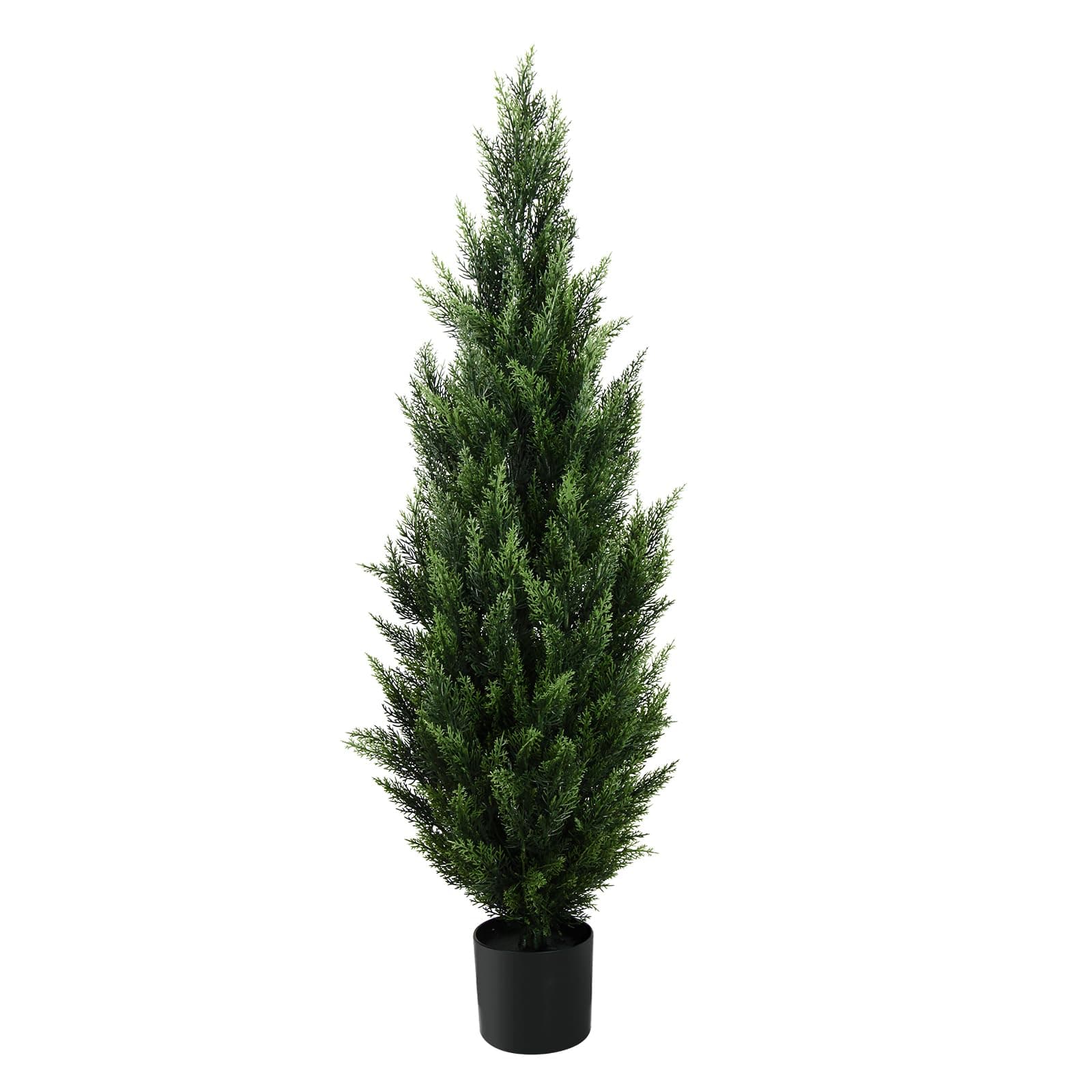 Artificial Cedar Pine Tree Christmas Tree Artificial Topiary Cedar Trees Potted UV Rated Plant for Home Decor Indoors and Outdoors 4FT Fake Plants Tall Faux Plants Shrubs (1 Pack)