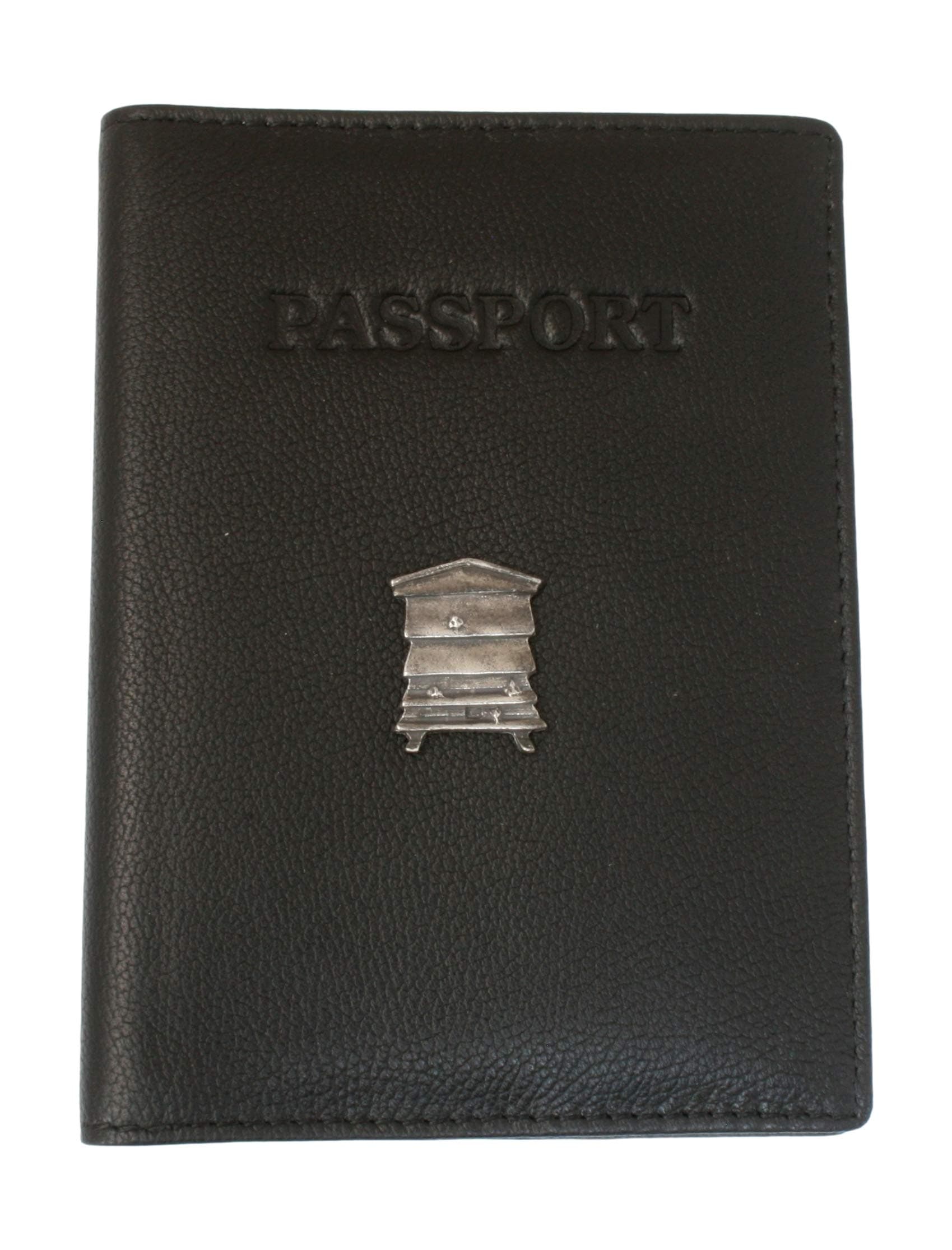 Bee Hive Leather Passport Cover Black Holder RFID Safe Gift 29