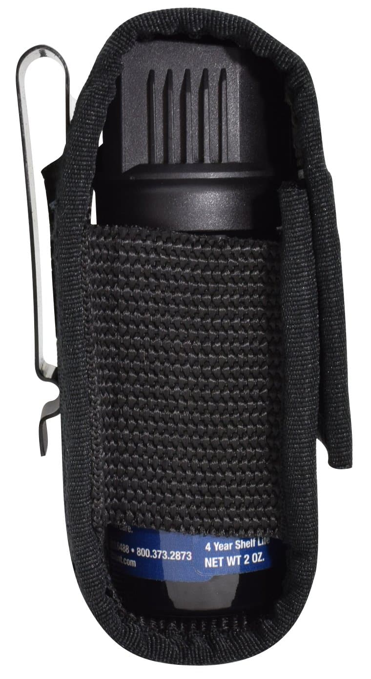 Metal Belt Clip Pepper Spray Holster - Tactical Pouch for 1.5-2 oz. Canisters, Law Enforcement, Police Duty Belt, Personal Safety, Hiking (Pepper Spray Not Included)