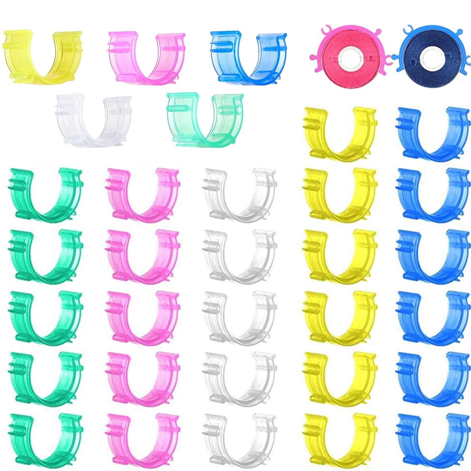 YEQIN 50 pcs Sewing Bobbin Small Clips Sewing Tool Clip Accessory Bobbin Holder Clips Colorful Thread Clips Holder Tool