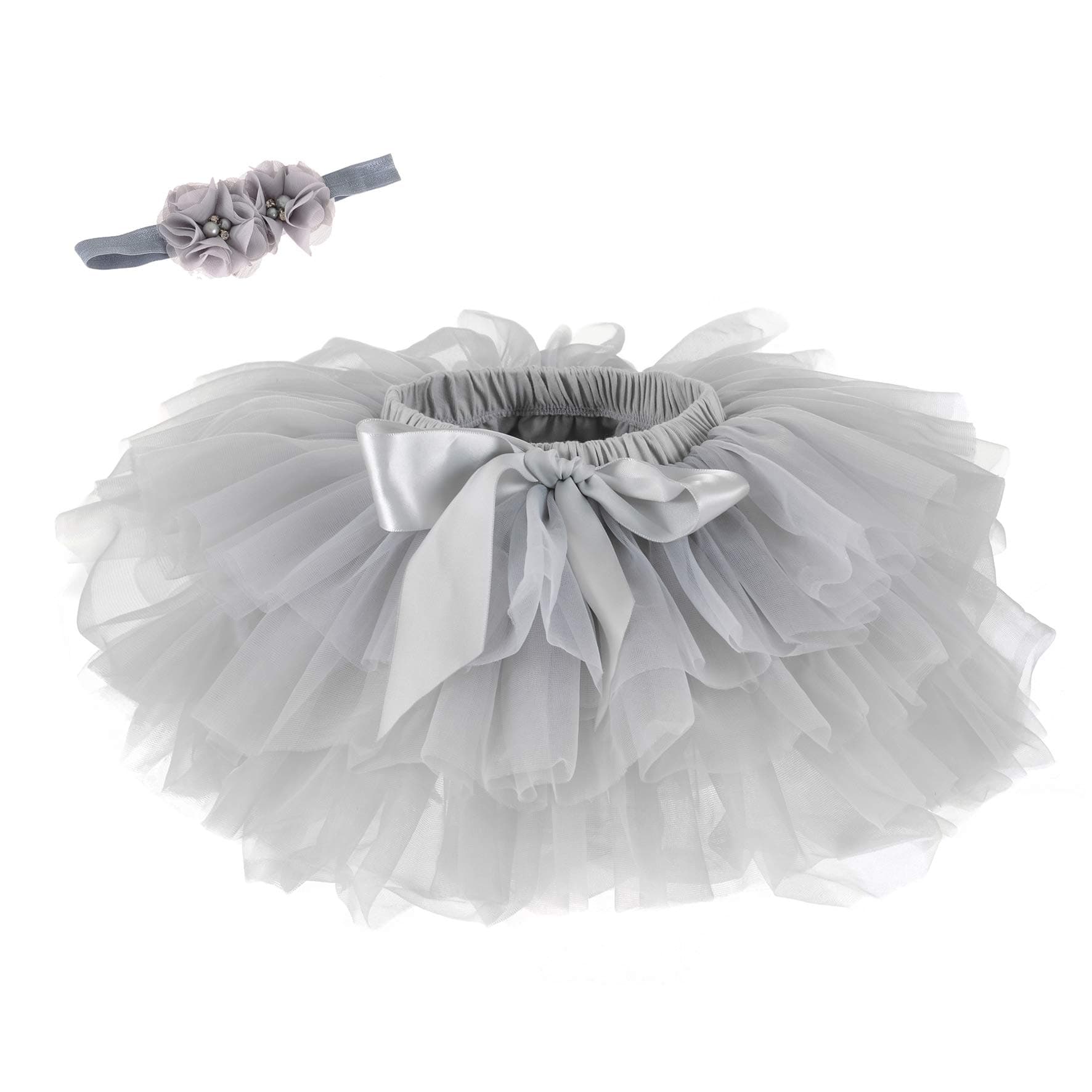 Baby Girls Tutu Skirt Headband Set Toddler Ruffle Tulle Diaper Covers 6-24 Month