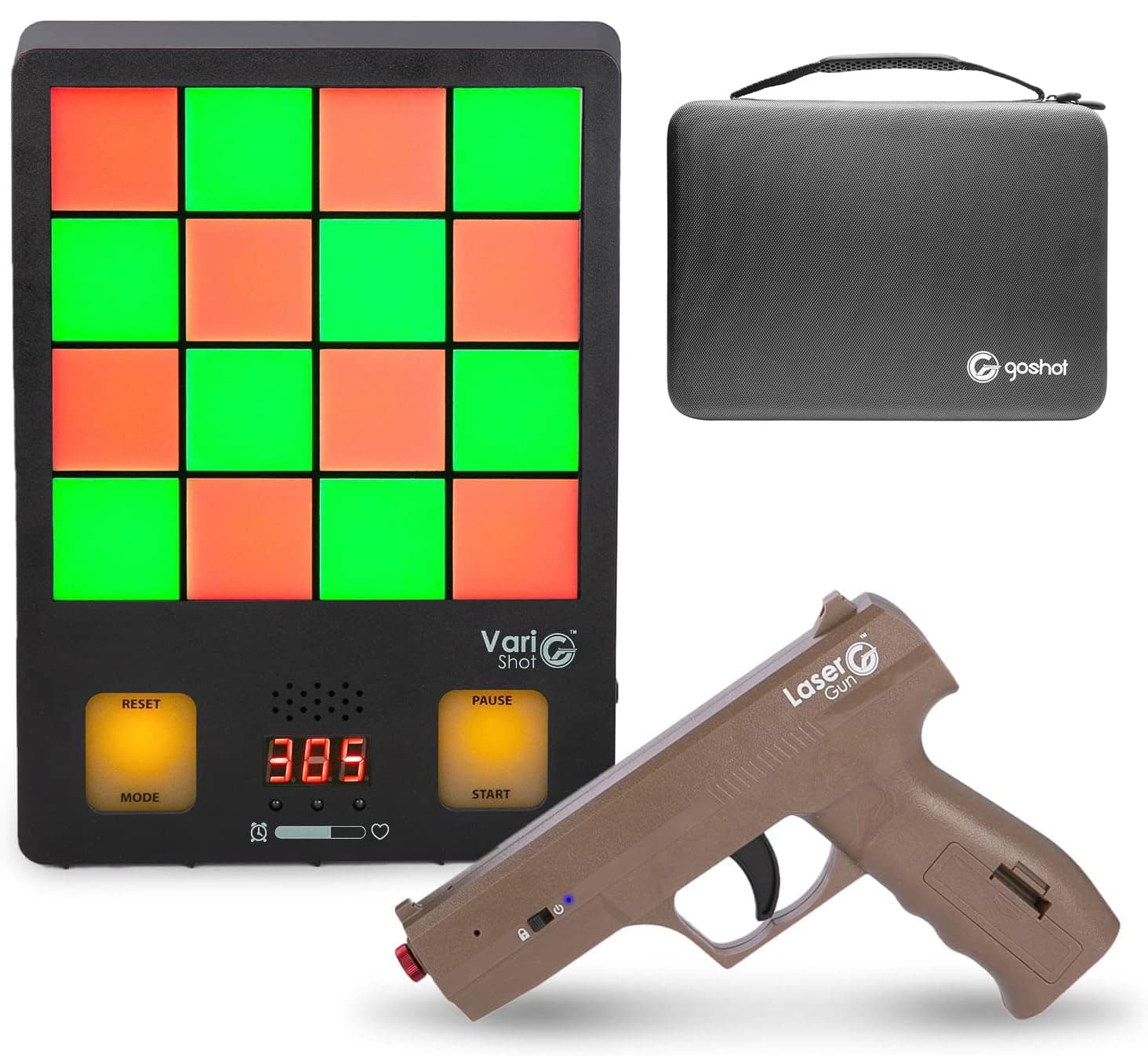 Laser Shooting Training System, VariShot Trainer Target with Point-of-Impact Display and Timed Games, Dry Fire Practice with SIRT Pistols, Class I Laser Output <0.396mW, Includes 2 Pistols