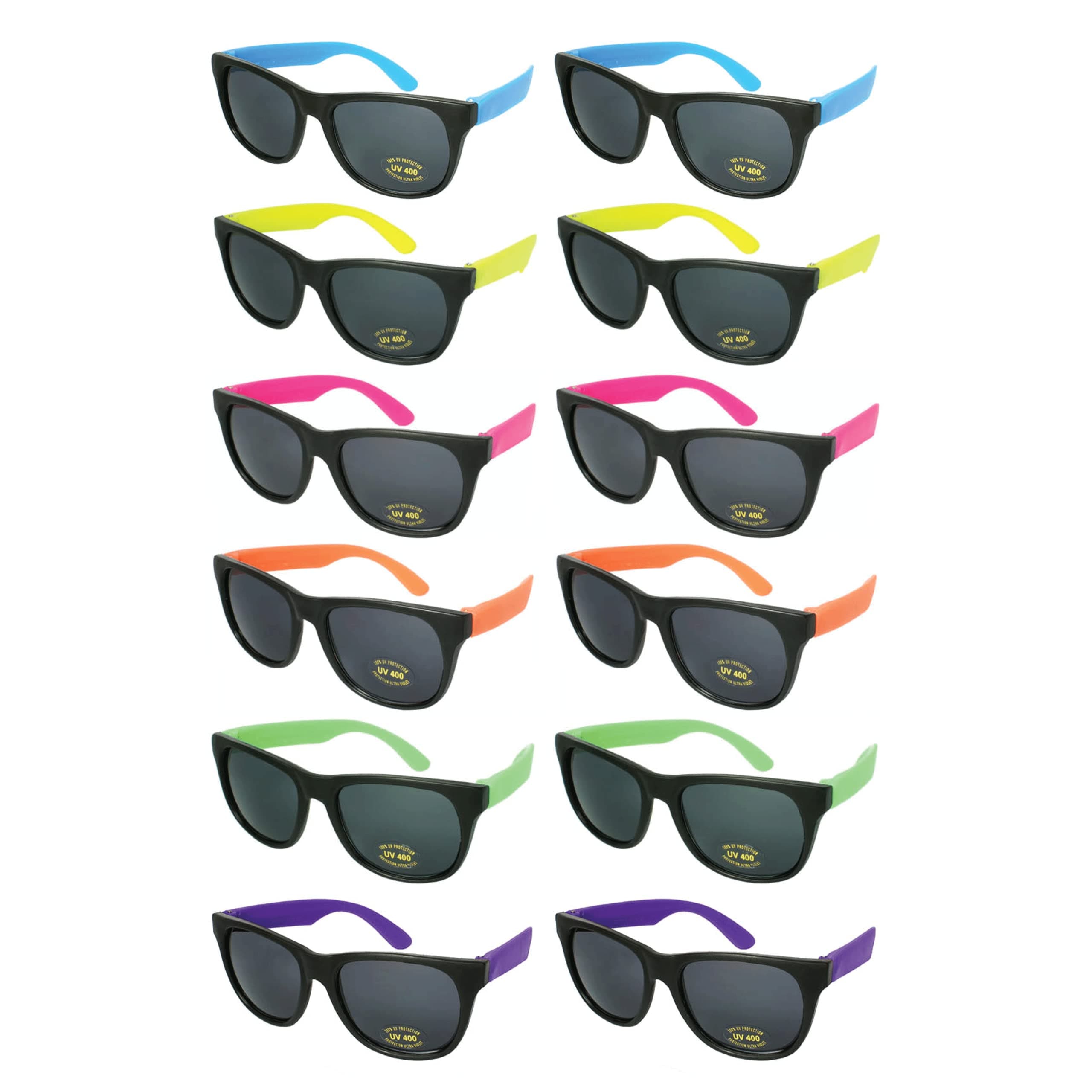 80s Neon Party Sunglasses for Adult Party Favors with CPSIA certified-Lead(Pb) Content Free