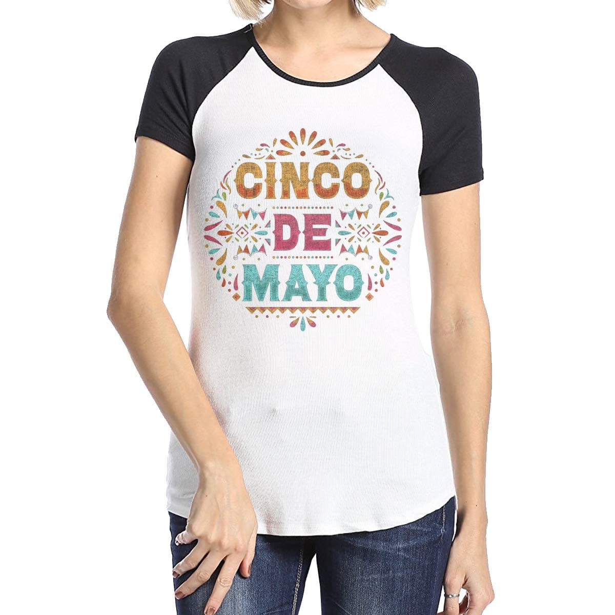 CIN-co De Ma-yo Women's Short Sleeved Baseball T-Shirts