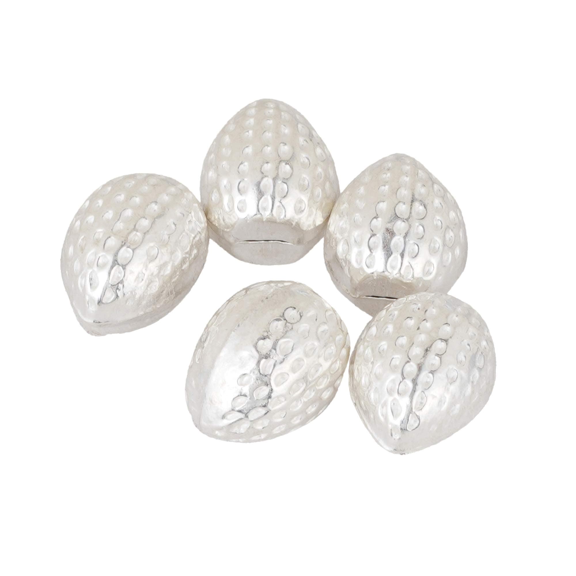 DHRUVS COLLECTION 925 Pure Silver Combo of 5 Supari for Pooja and Gift Purpose, Silver