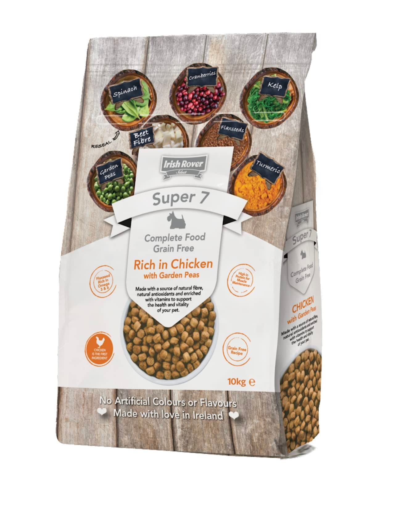 Super 7 chicken With garden Peas 10kg Dog Food.