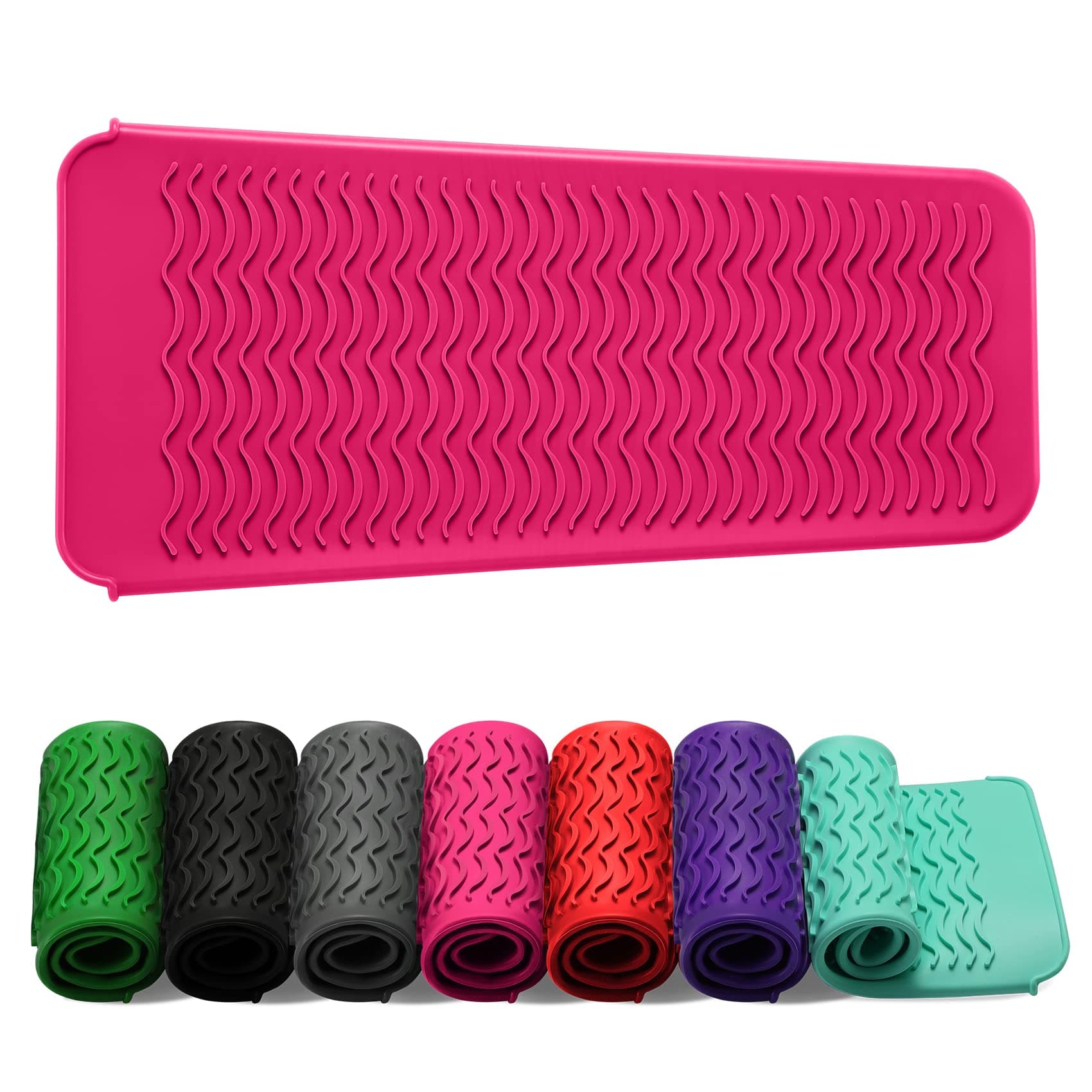 ZAXOP Resistant Silicone Mat Pouch for Flat Iron, Curling Iron,Hot Hair Tools（Hot Pink）