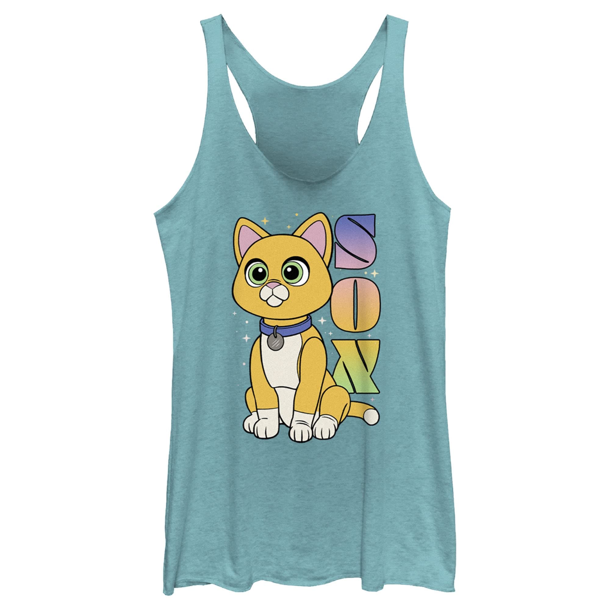 Disney Pixar Lightyear Sox Women's Racerback Tank Top, Tahiti Blue, Medium