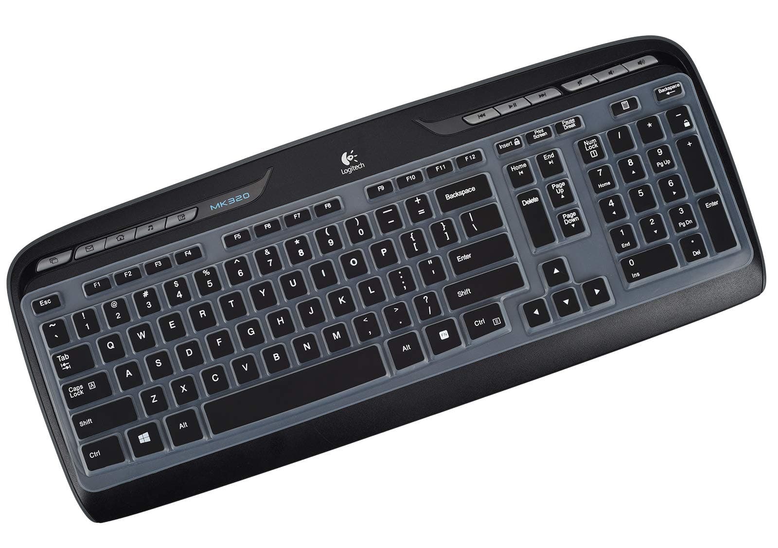 Ultra Thin Keyboard Cover for Logitech MK320 & Logitech MK300 MK330 MK335 Wireless Keyboard, Logitech MK335 Keyboard Cover - Black