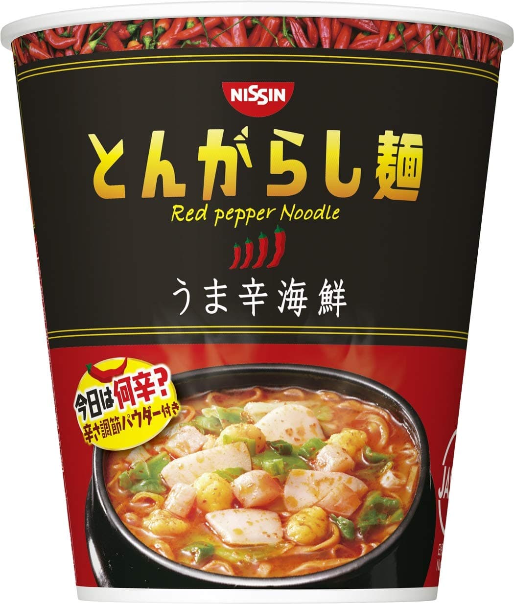 Nissin TONGARASHI men cup noodles uma hot spicy seafood 64 g × 12 pieces