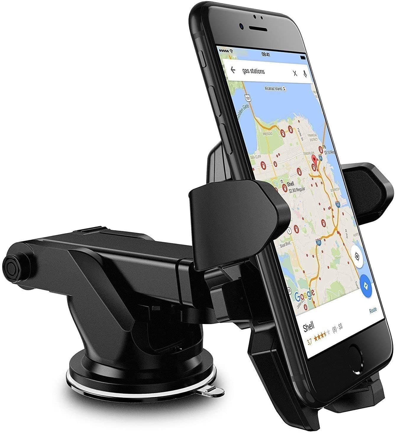 SEVAM Car Mobile Phone Holder, [Heavy Duty] Cell Phone Holder for Car Dashboard Windshield Air Vent, Car Phone Mount Cell Phone Car Mount Compatible with All Smartphones -Black
