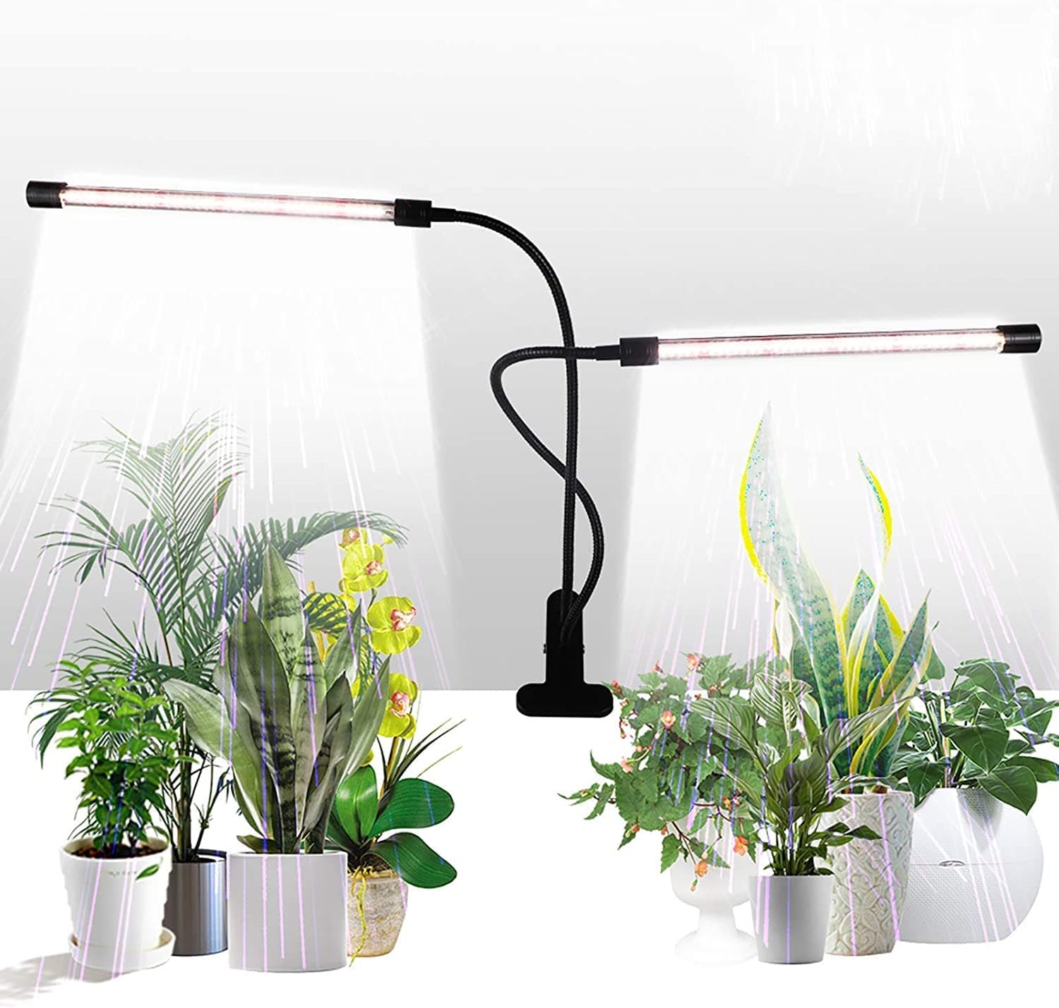 Grow Light,Full Spectrum White 84 LED Clip Plant Lights for Indoor Plants Growing, 4/8/12H Timer & 5 Dimmable Levels