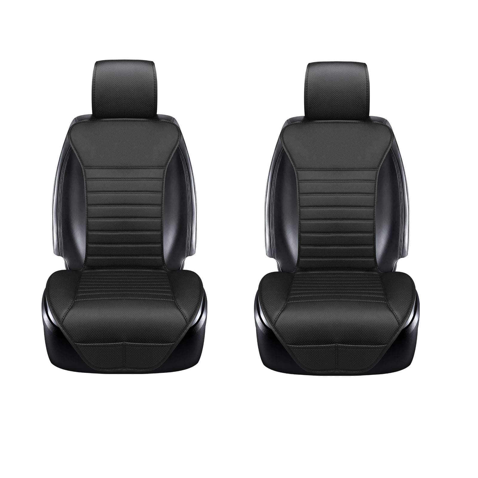2-Pack Black PU Leather Car Seat Cover