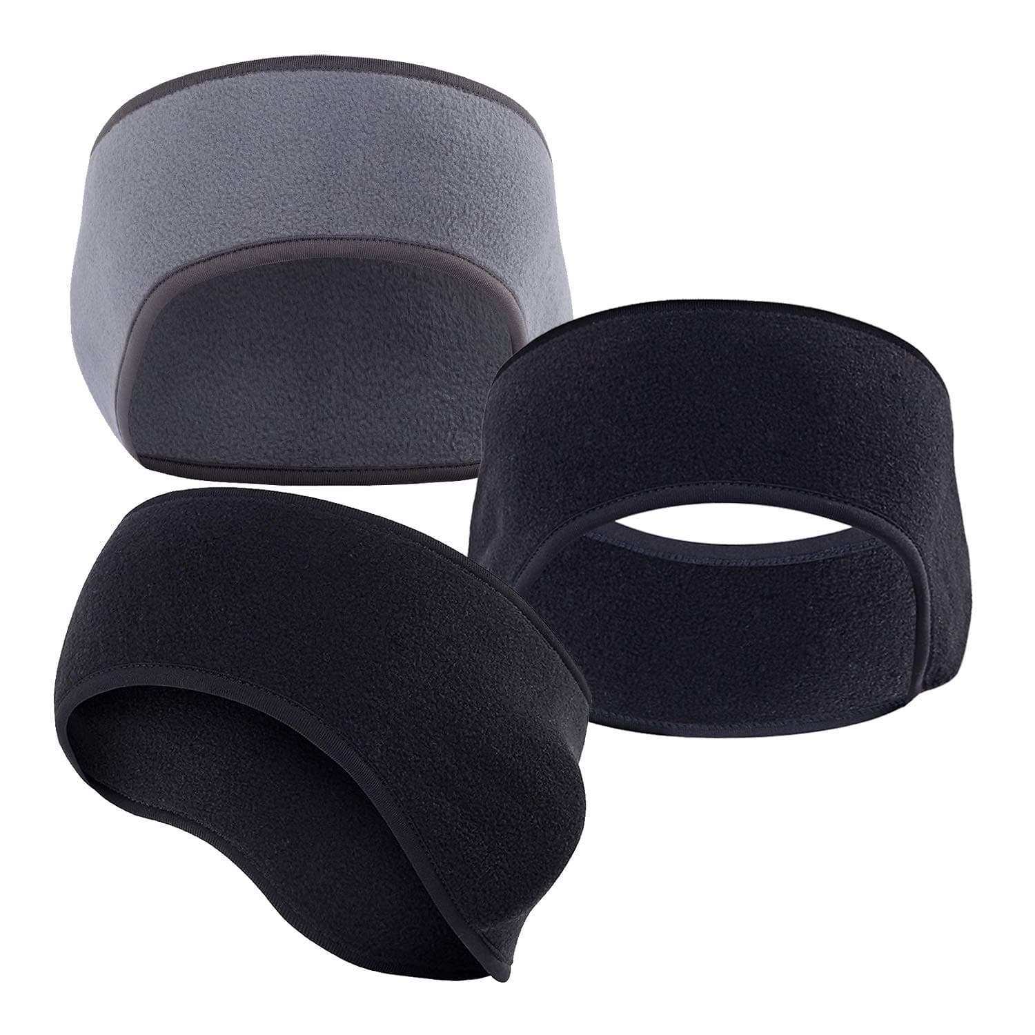 3pcs Unisex Fleece Headband,Ear Warmer,Windproof Cold-Proof and High Stretchy for Workout Running Cycling