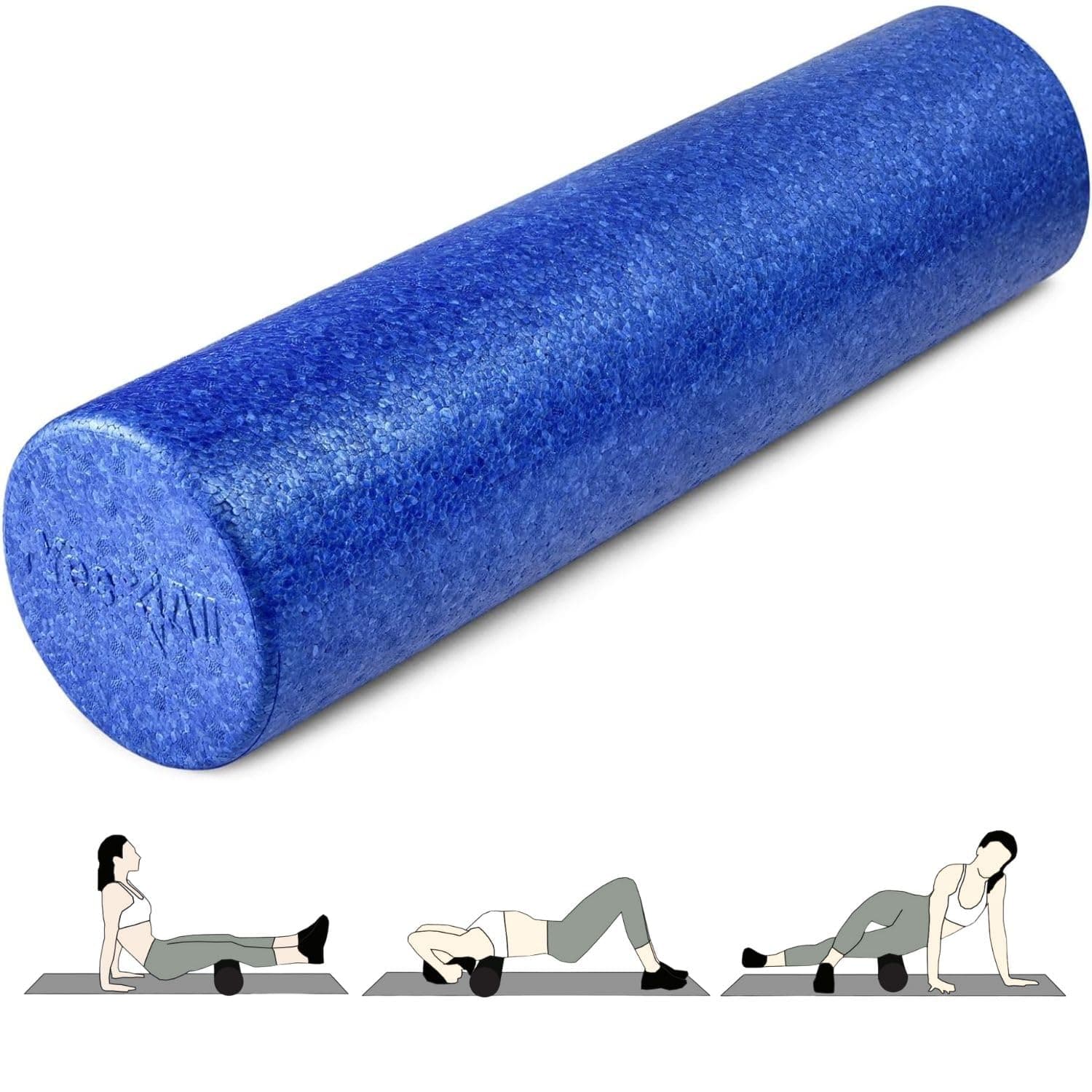 Yes4All High-Density EPP Round Back Roller Foam, Exercise Foam Roller for Yoga, Pilates & Stretching - 12, 18, 24, 36 inch