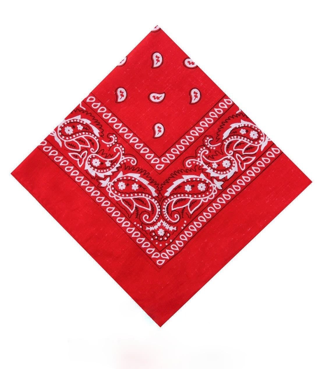 [UK SELLER] Men's/Women's Bandana Head Scarf Neck Scarves Paisley 100% COTTON (red)
