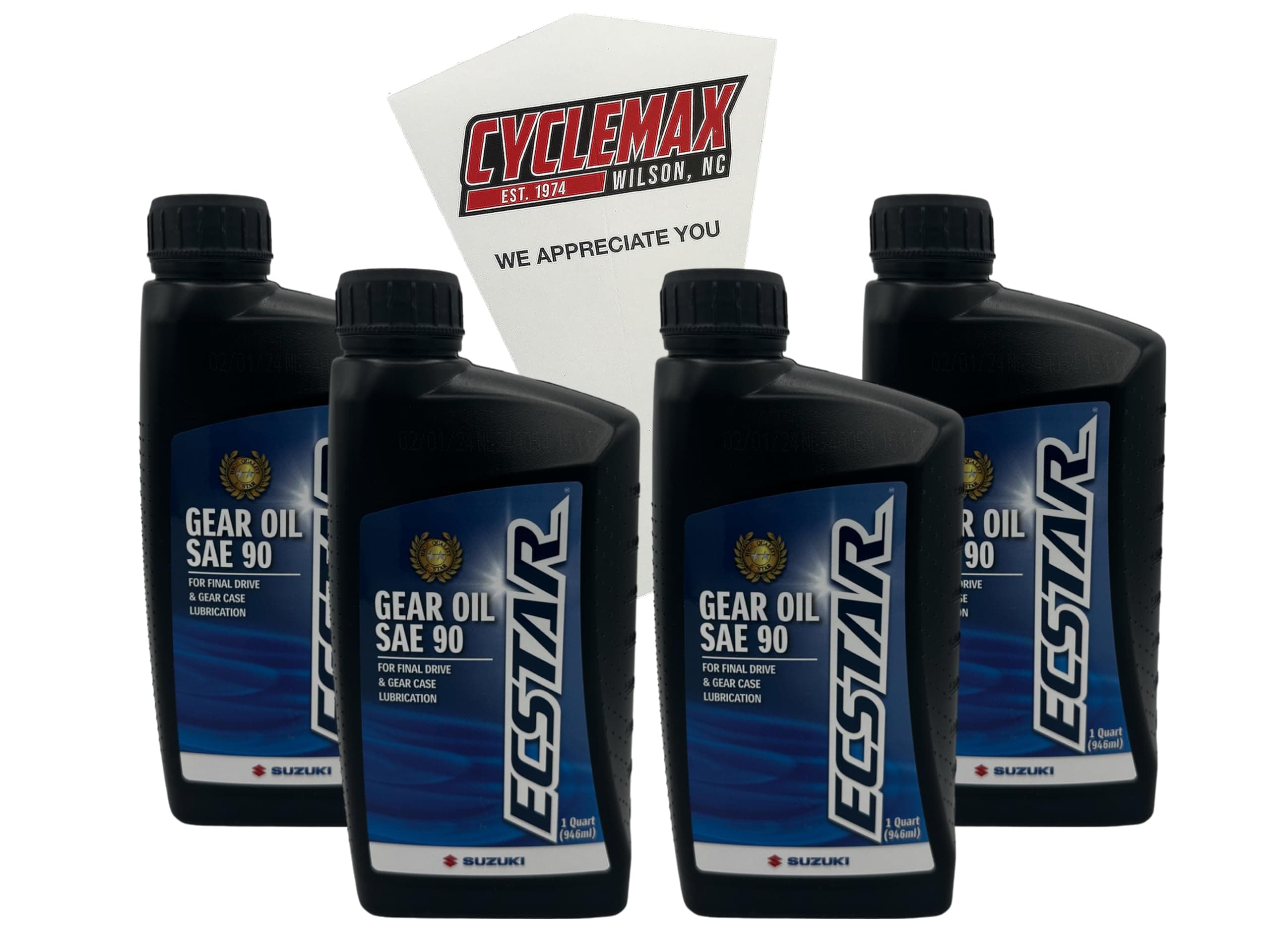 Four Pack Compatible with Suzuki Ecstar Gear Oil SAE 90 990A0-01E81-01Q-4PACK Contains Four Ecstar Gear Oil SAE 90 and a Funnel