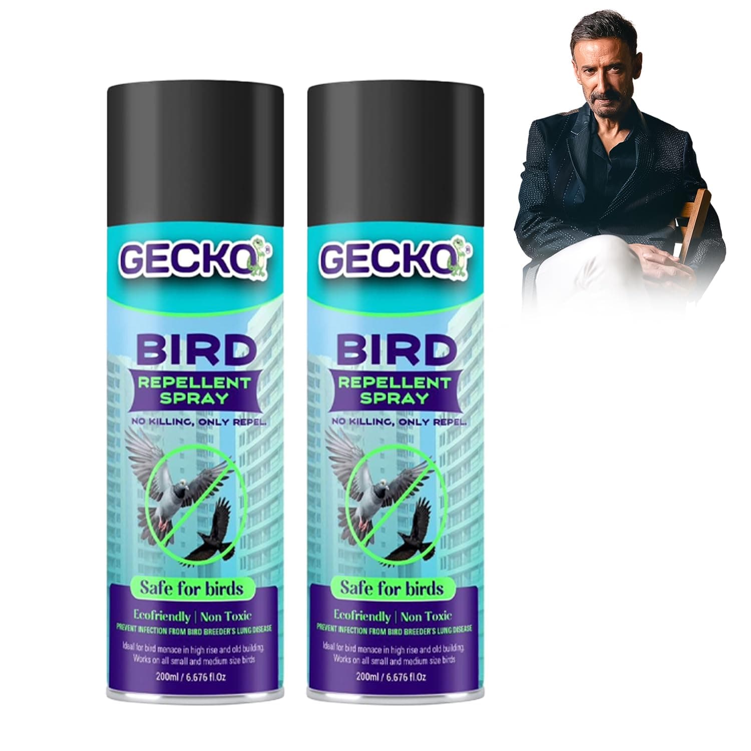 Gecko Bird Repellent For Home And Office | Pigeon Repellent | Bird Control | Non-Toxic| Safe for Birds | No Killing Only Repel - Easy to