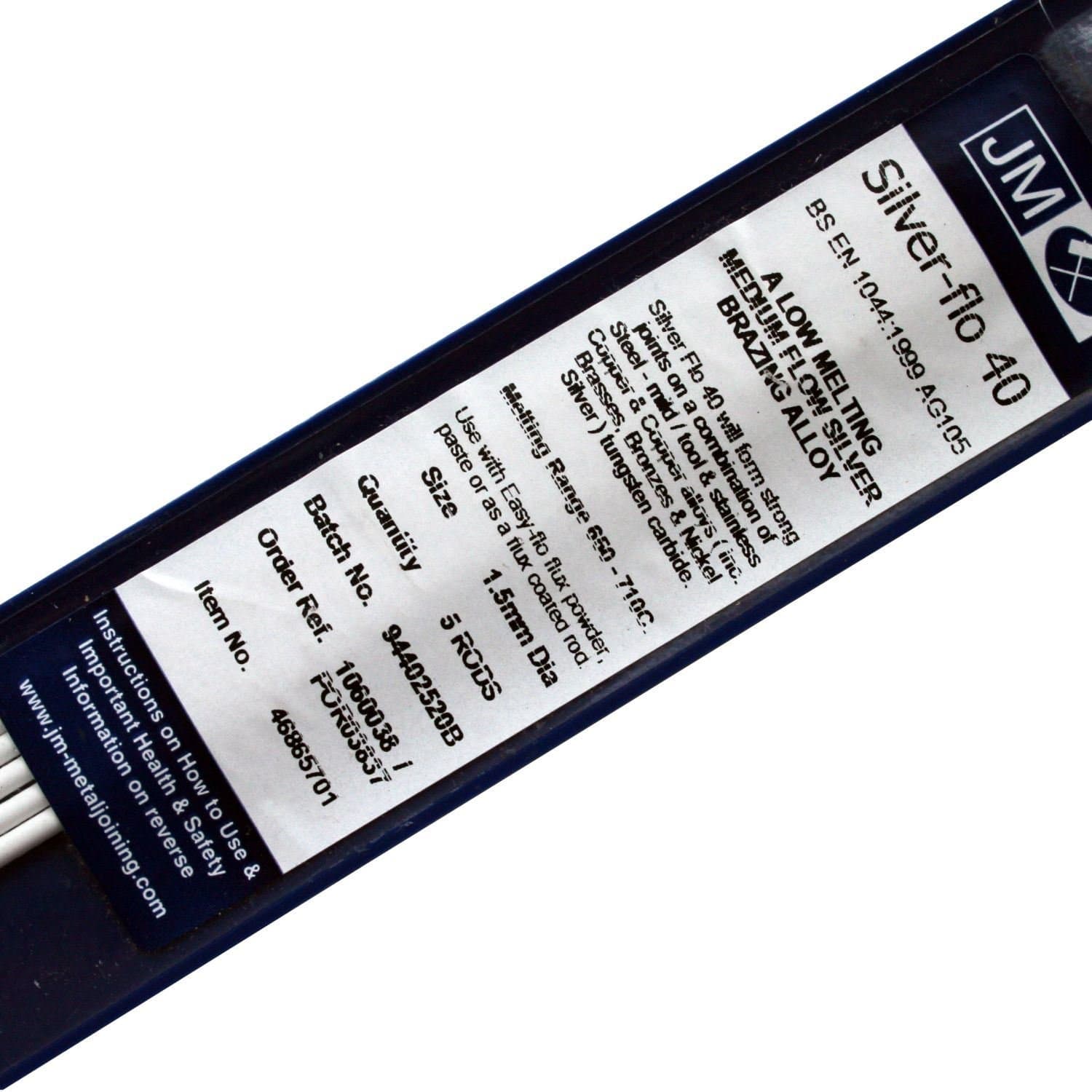 Silverflo 40 5 Rods 1.5mm Diameter