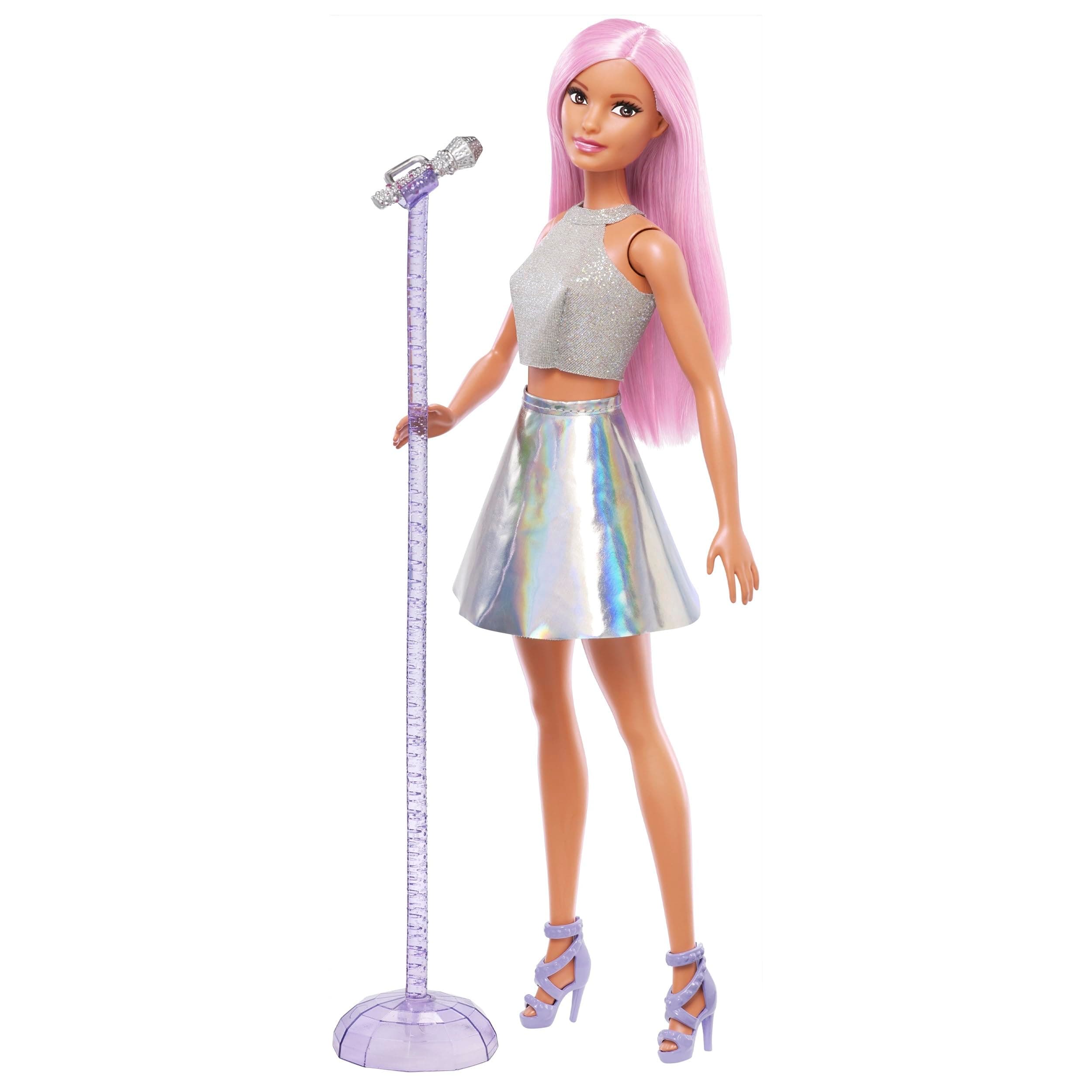 Barbie Barbie 65 Barbie the Pop Star Dress-up Doll and House, Pretend Play Doll, For Ages 3 and Up, Silver JCW42