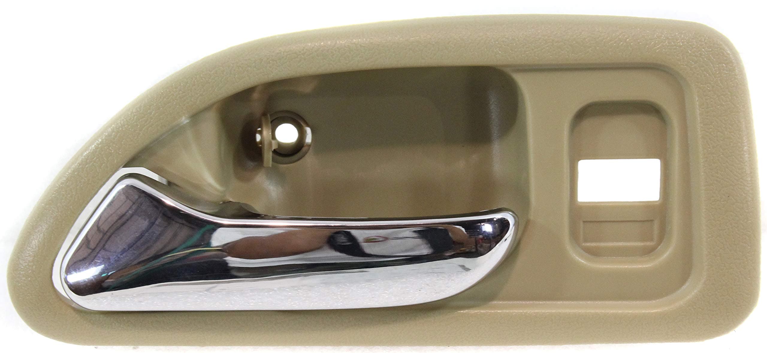 Evan Fischer Front, Driver Side Interior Door Handle Compatible with 1994-1997 Honda Accord Beige bezel with chrome lever Sedan