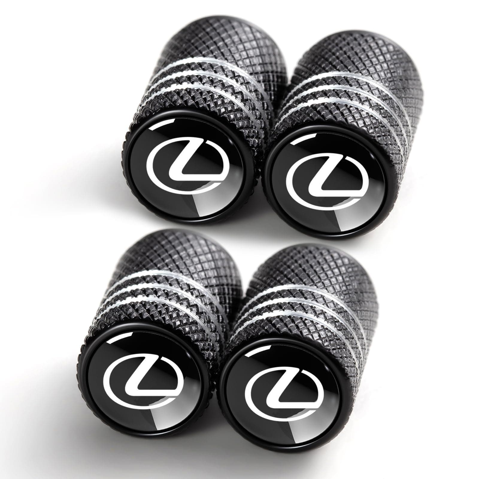 Tire Valve Stem Cap Cover for Lexus RX ES GS LS NX RS GX LX RC LC RX350 is250 GX460 Belt O-Ring Seal Corrosion Resistant tire Valve caps 4 Pack
