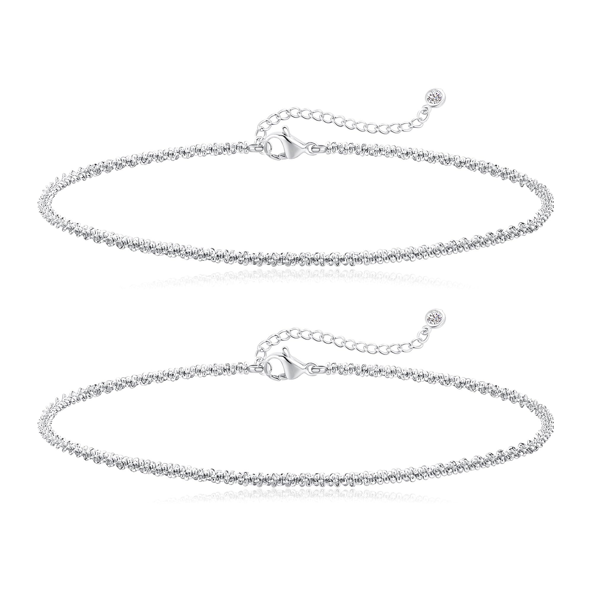 Gold Silver Ankle Bracelets for Women Waterproof 14K Gold Plated Anklets for Women Non Tarnish Dainty Layered Beaded Heart Anklet Set Summer Beach Foot Chain Jewelry Gifts Trendy Stuff