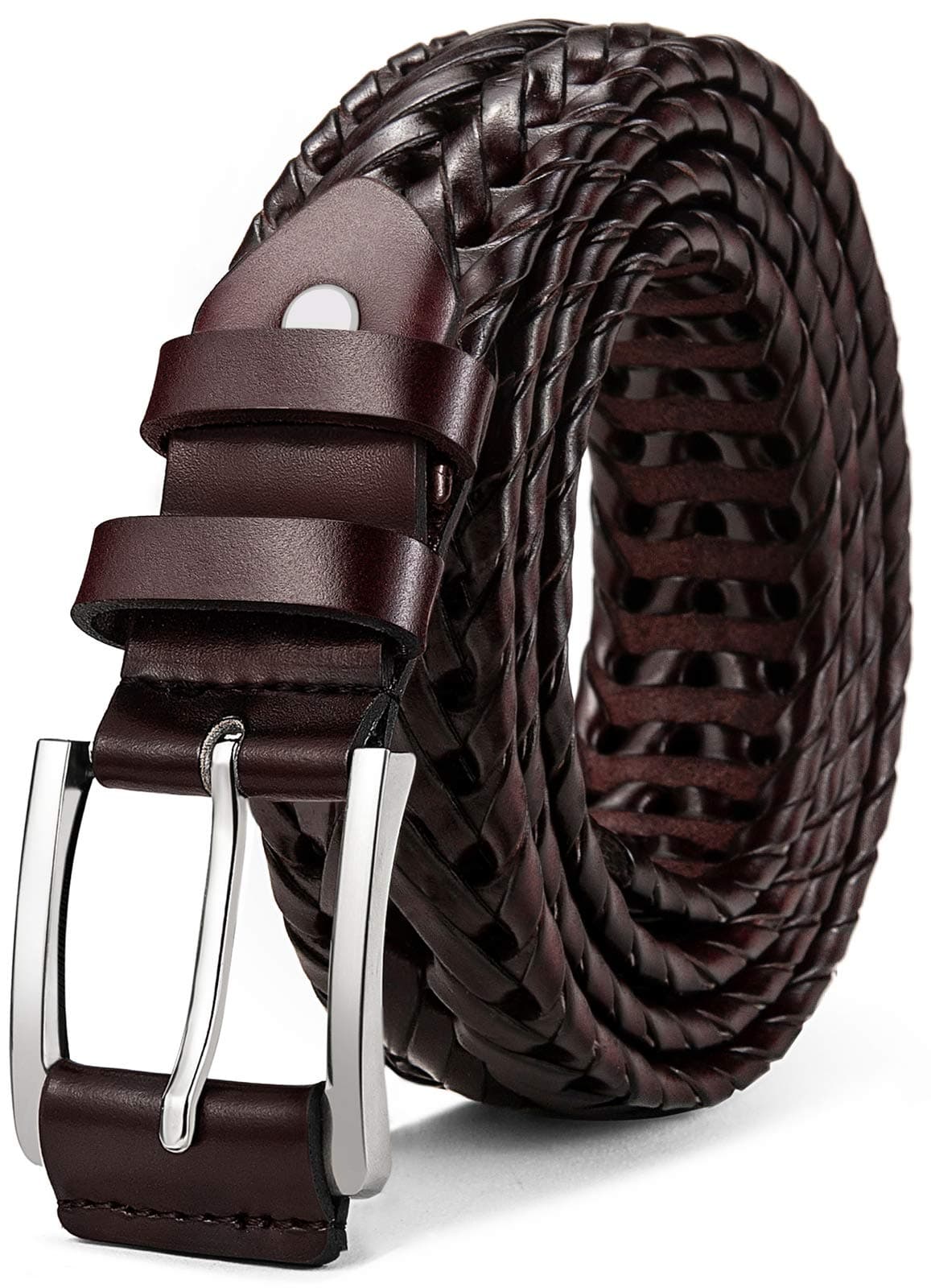 Mens Belts,Bulliant Leather Woven Braided Belts for Men Casual Jeans Golf,Anyfit,Gift Boxed