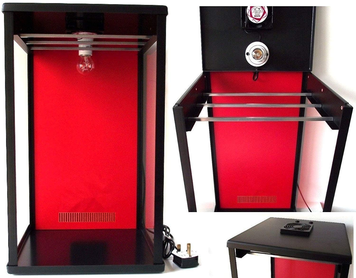 Biltong Maker with RED Back Panel, Beef Jerky Dehydrator, 100g Free Spice and Light Bulb