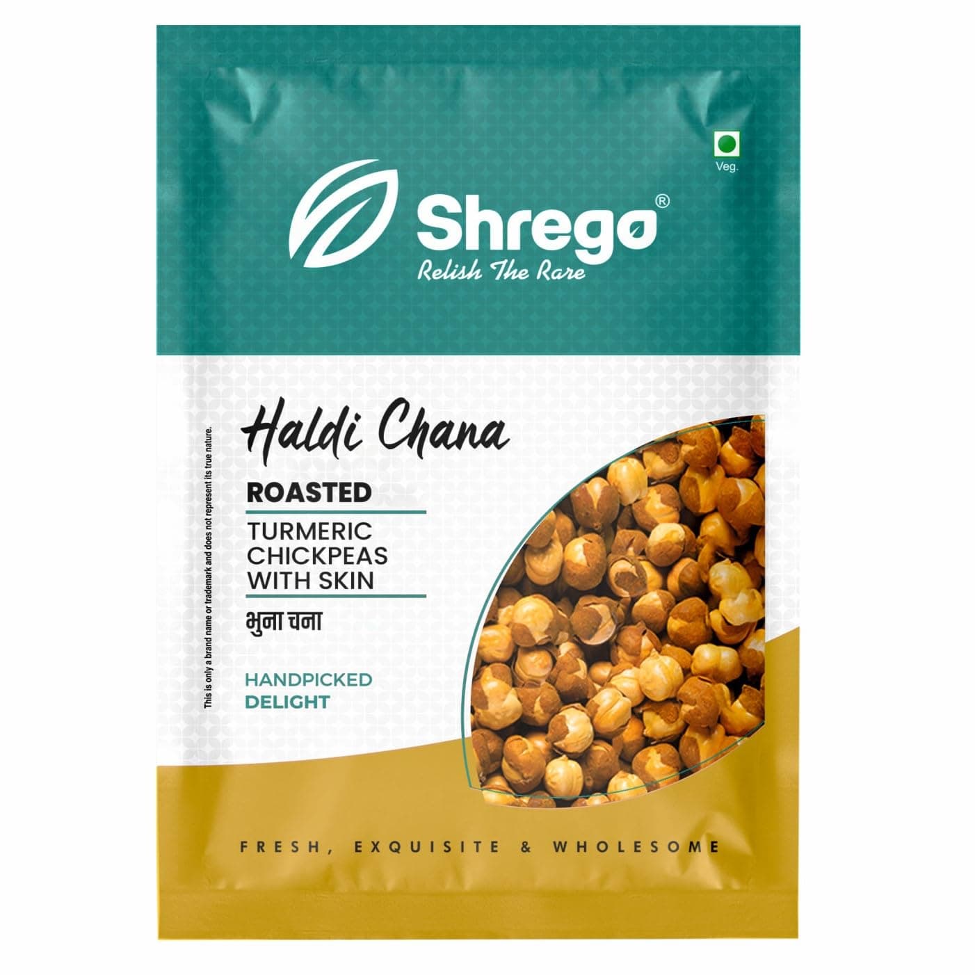 SHREGO Haldi Roasted Chana, Bhuna Chana (Desi Chickpeas With Turmeric) 360G (1X360G)