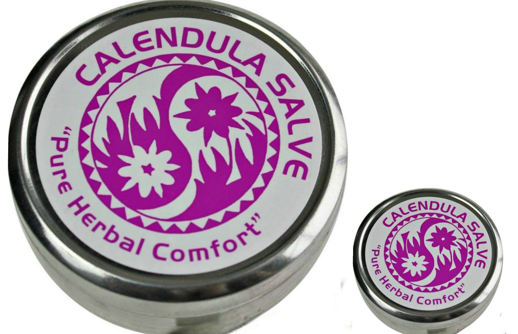 Calendula Salve in Extra Large 4oz and .5oz Travel Tin from The Super Salve Company (Bundle of 2) -