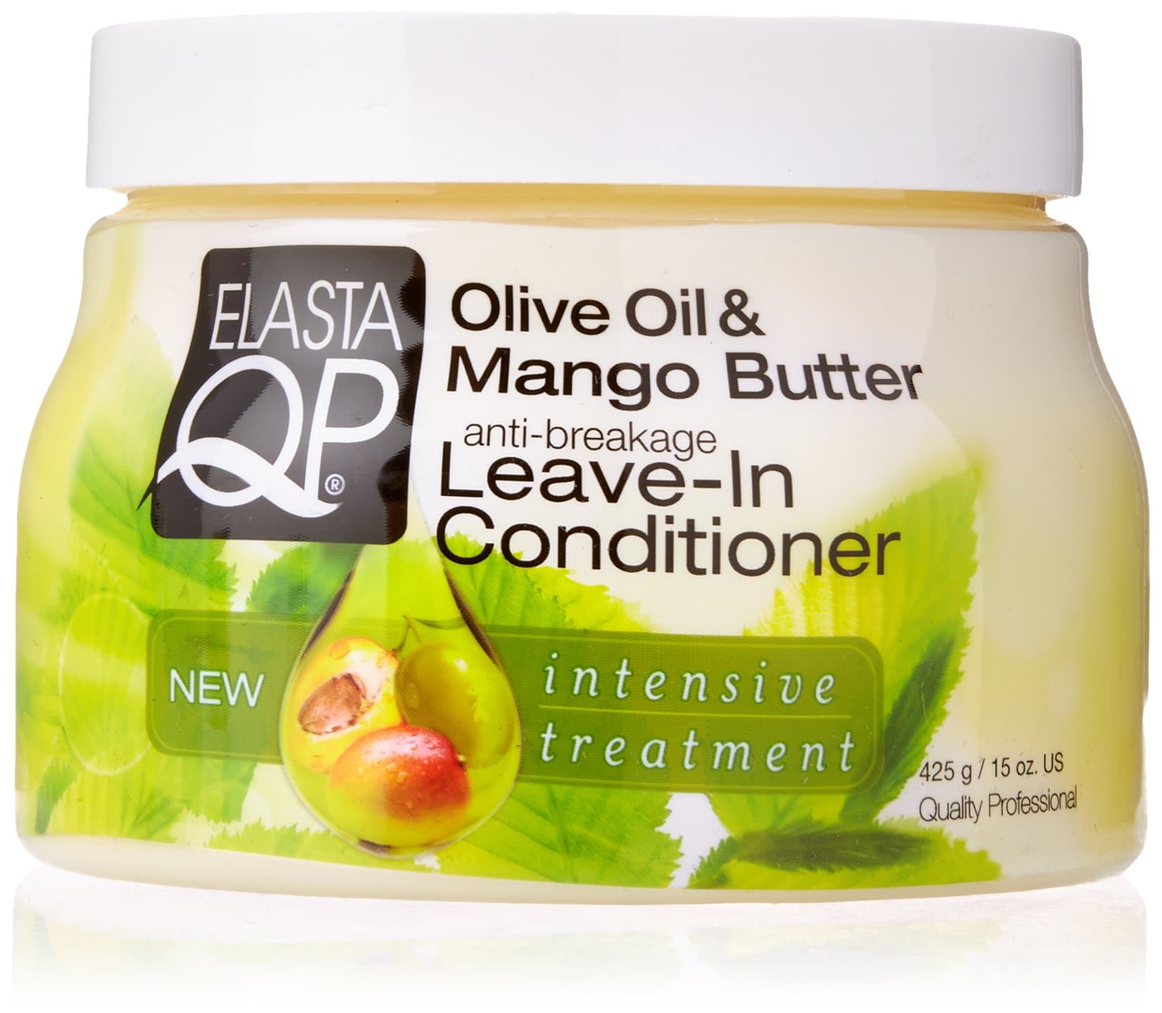 Elasta QP Olive oil & Mango Butter Leave-In Conditioner 15 oz (SEALED JAR WITH PLASTIC TUBE)