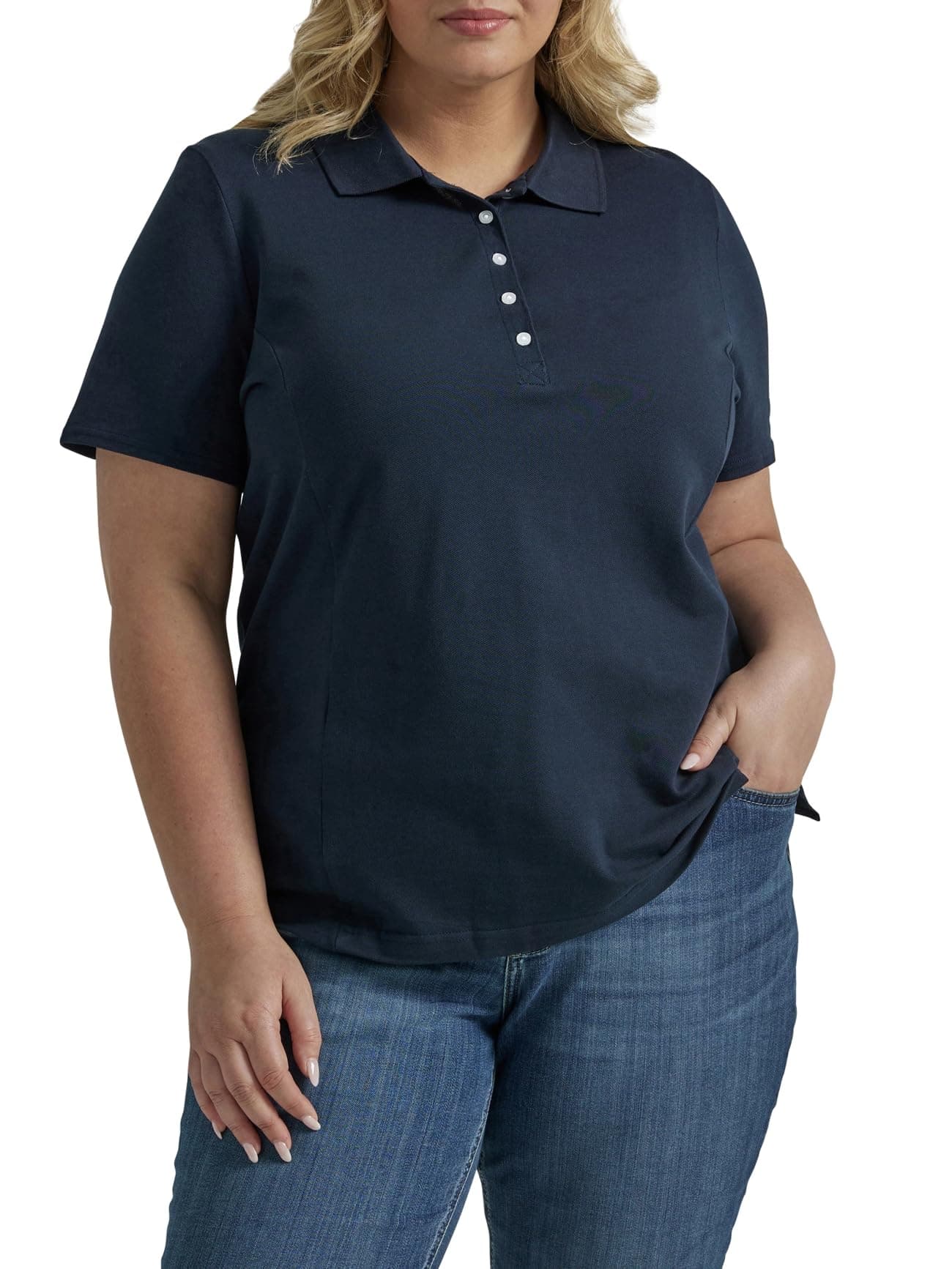 Riders by Lee Indigo Women's Plus Size Short Sleeve Polo Shirt