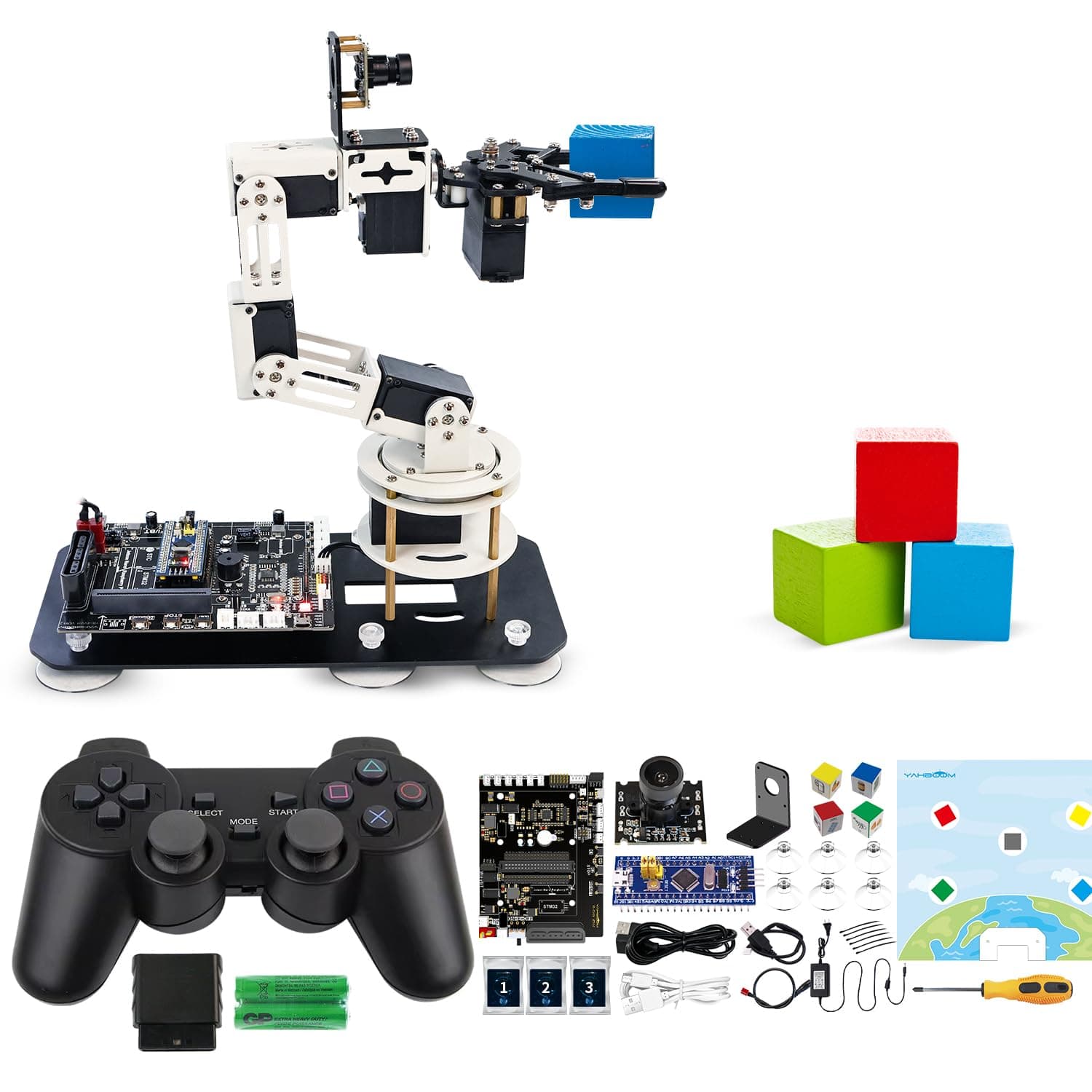 Robot Arm ROS Virtual Machine as Controller Programmable AI Visual Recognition 6DOF Mechanical Arm Research Robot DOFBOT-SE (VM Software Not Support MAC)