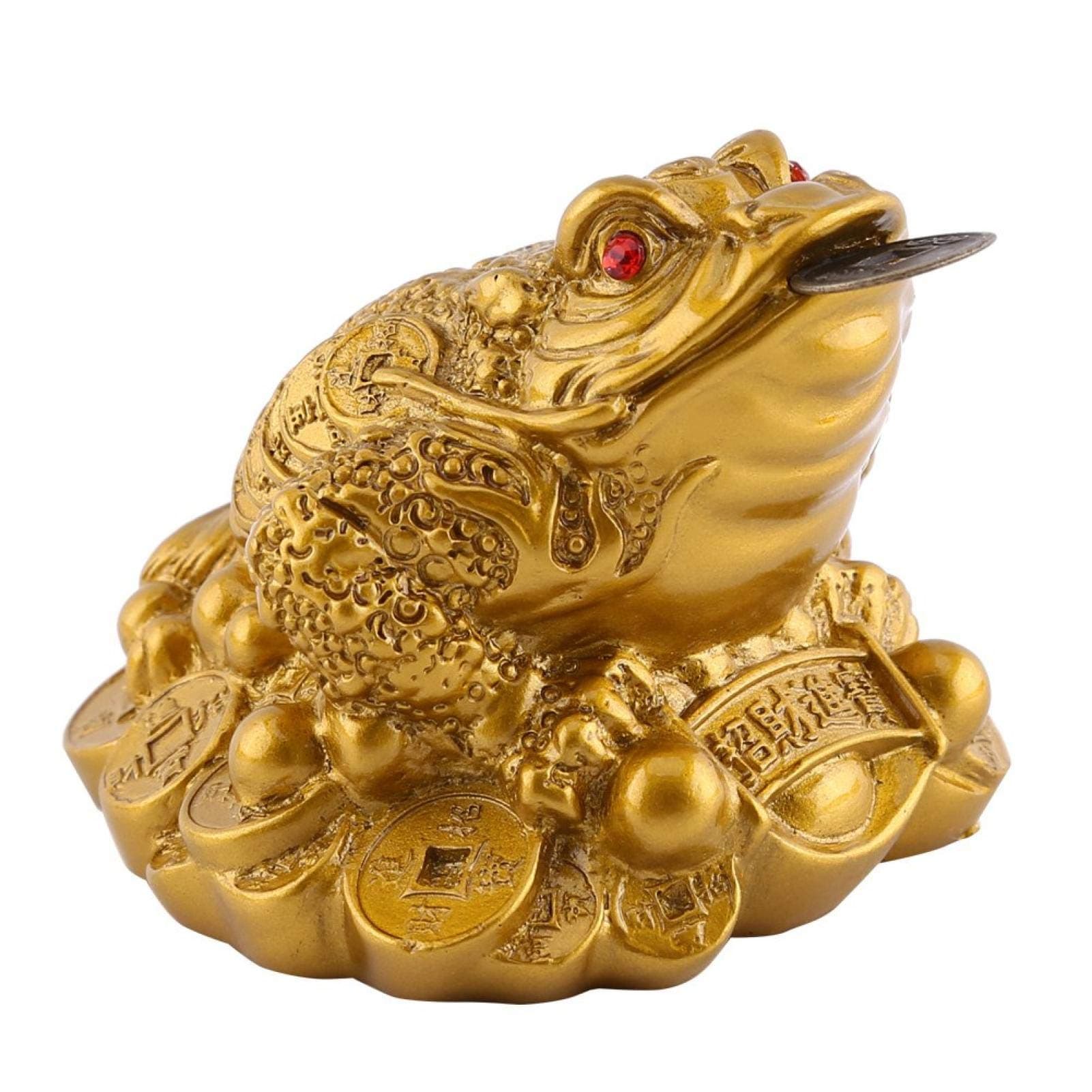 Money Frog, Lucky Toad, Auspicious Chinese Symbol Of Money-Making, Feng Shui Frog for Feng Shui Home Decoration Lucky Home Decorations Home Office(Imitation copper, Small size 6X6X5 cm)