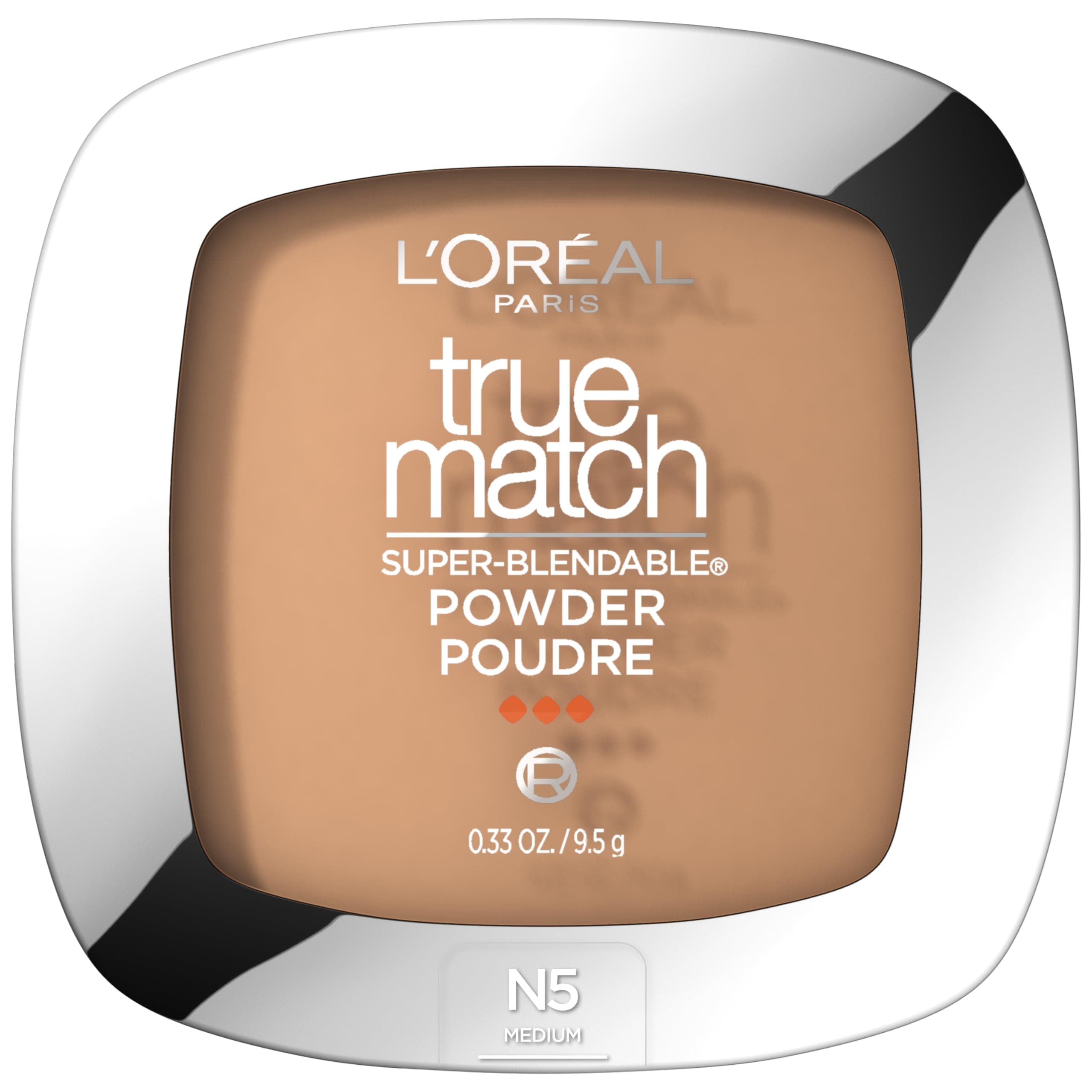 L’Oréal Paris L'Oreal True Match Super-Blendable Oil Free Powder Foundation, N5 Medium, 0.33 oz, Packaging May Vary