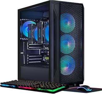 STGAubronGaming PC Computer Desktop, GeForce GTX 1660 Super 6G, Dual Intel i7 Xeon E5 up to 3.7GHz, 16G DDR4, 1T SSD, 600M WiFi, BT 5.0, RGB Fan x4, RGB Mouse Pad, Windows 10 Pro