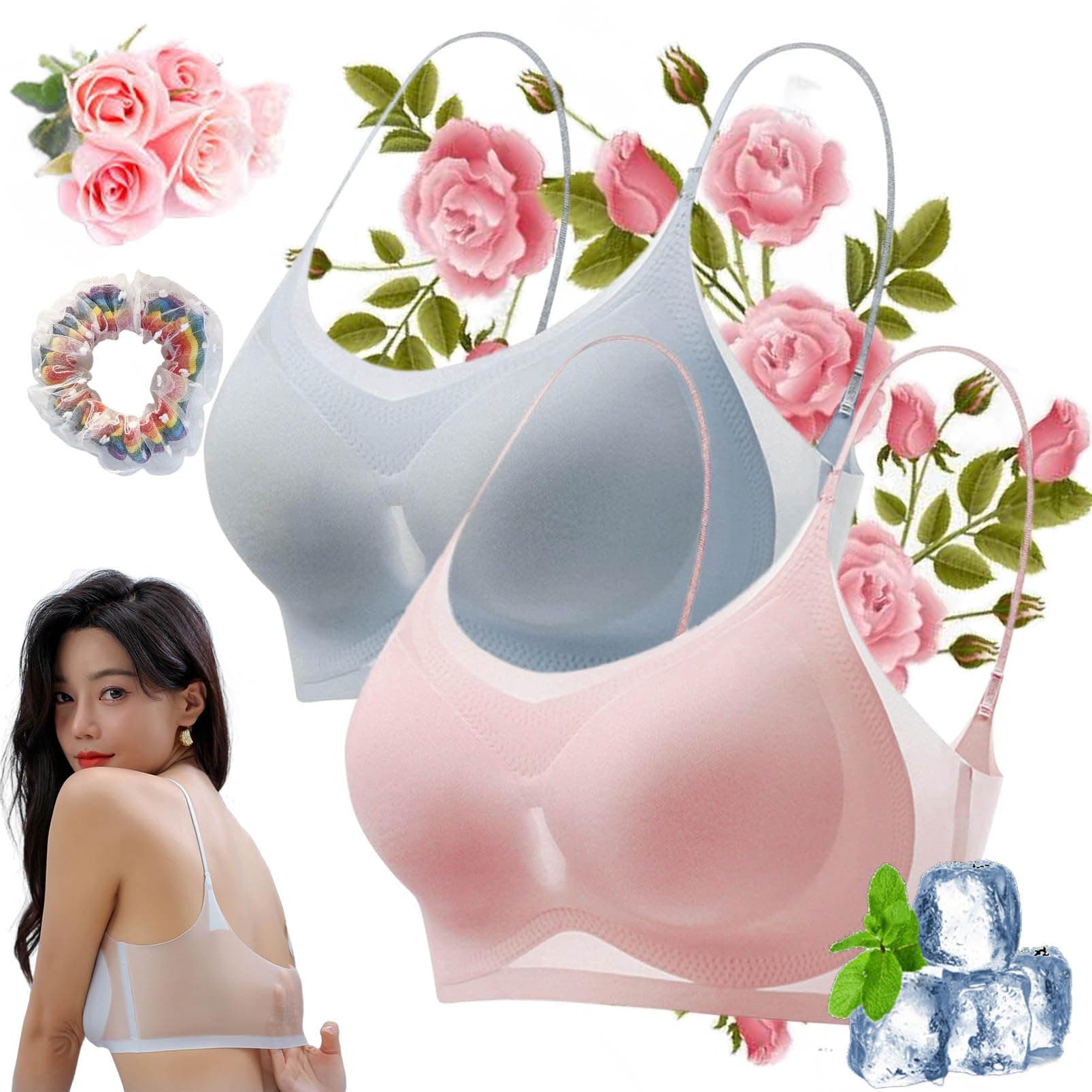 WindyBra - Seamless Ultra-Thin Plus Size Ice Silk Comfort Bra,Ultra-Thin Ice Silk Lifting Bra for Women