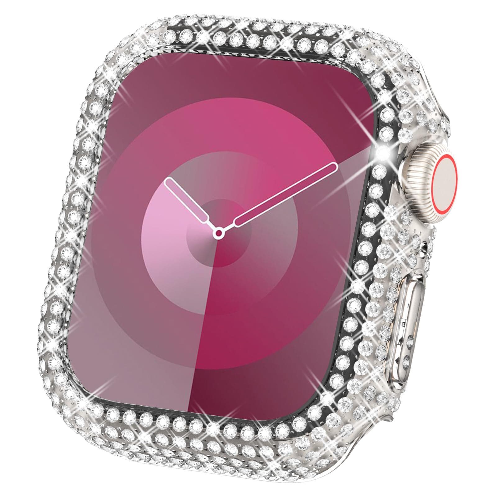 Surace 41mm Bling Case with Over 400 Crystal Diamonds Protective Cover Bumper Compatible for Apple Watch Case Series 8 & 7 (41mm, Clear)