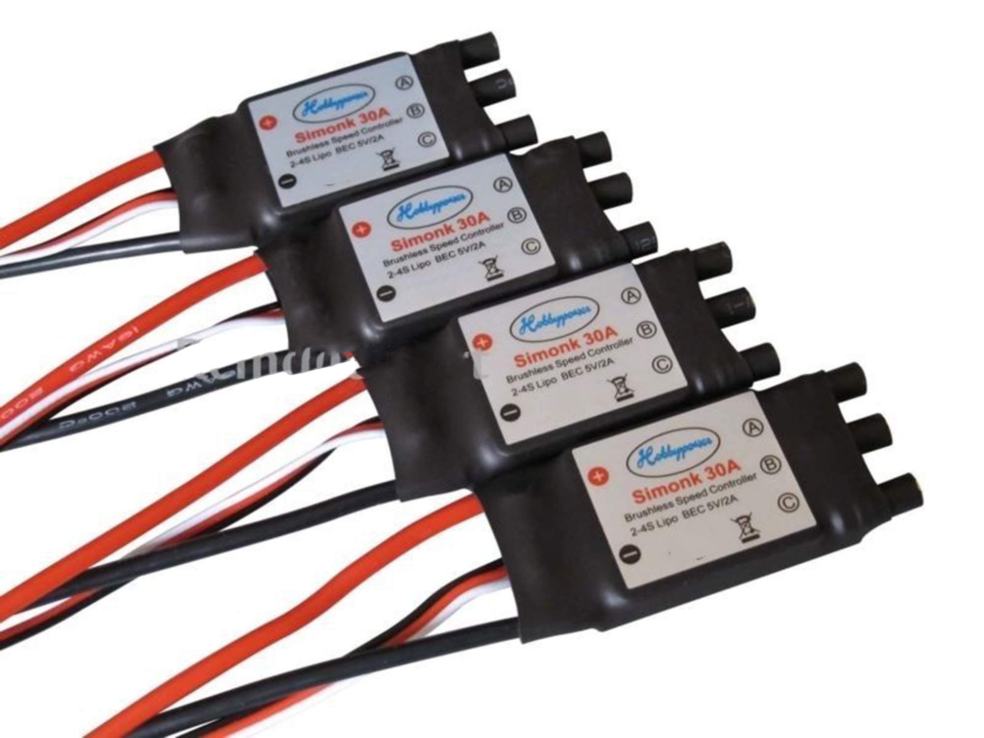 SimonK 30A ESC Brushless Speed Controller BEC 2A for Multirotor Quadcopter(4 Pack)