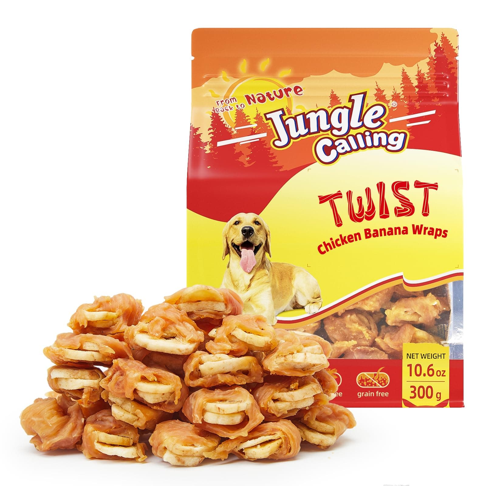 Chicken Wrapped Banana Dog Treats – Healthy Low-Fat, Grain-Free Training Snacks with Natural Fiber for Small and Medium Dogs, 10.6 oz