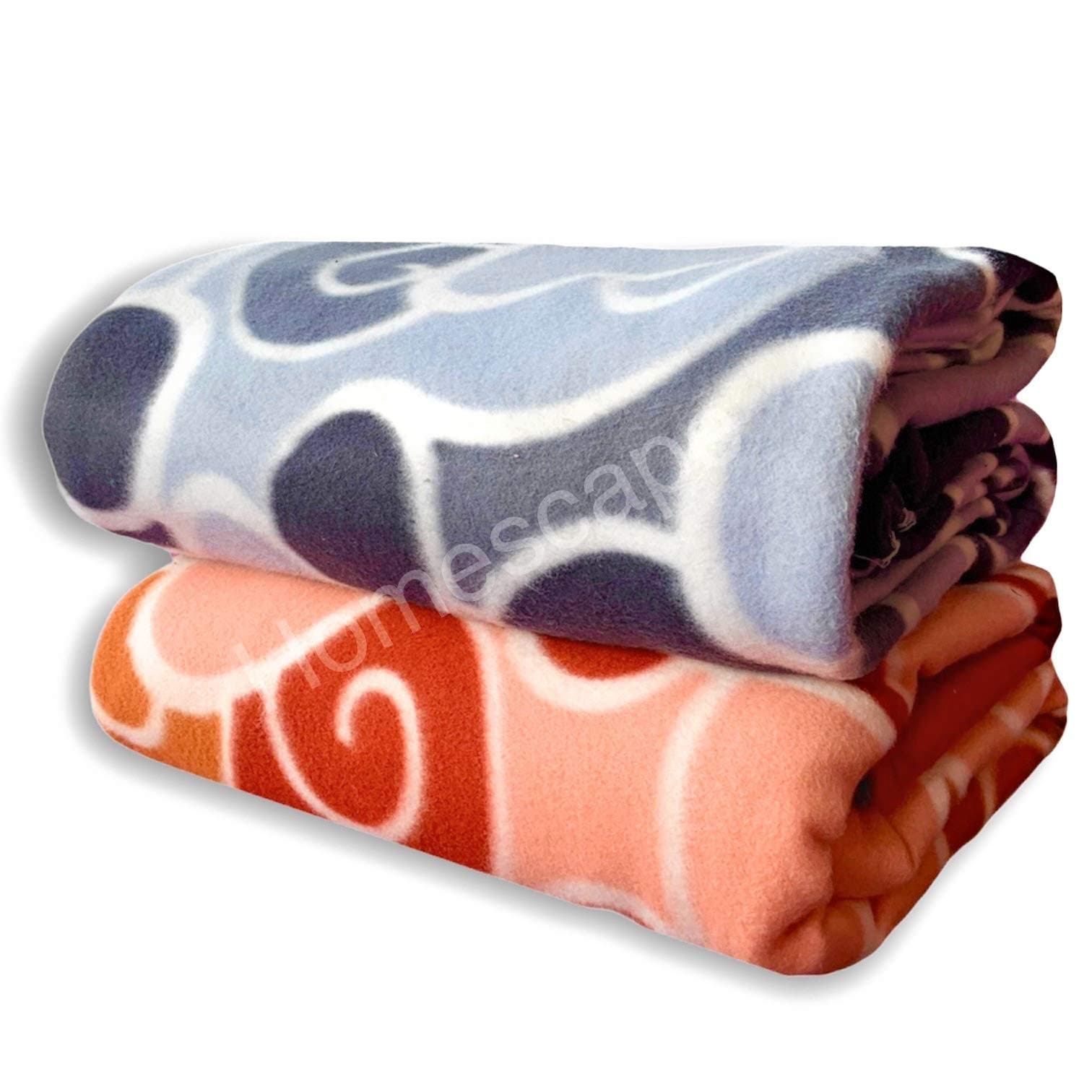 Homescape Fleece Polar Supersoft Blanket Single Bed | Thick Bed Blanket | All Season Blanket (60 x 90 inches,(Grey and Beige, Pack of 2)