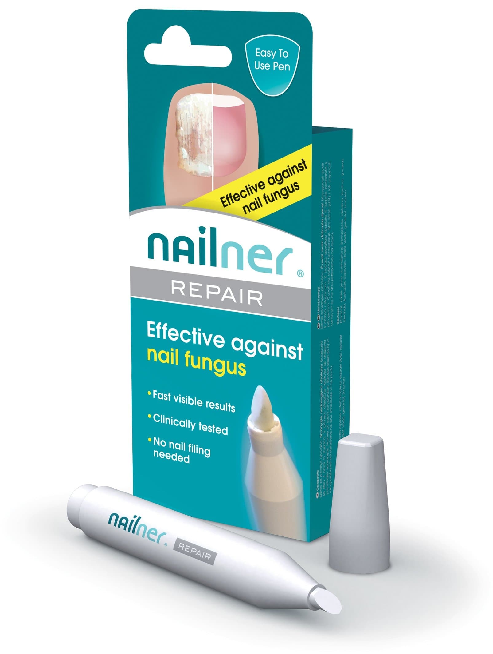 Nailner Pen Against Fungal Nail Infection, 2 in 1 Effective Treatment Against Nail Fungus, Clinically Tested & Fast Results – 4 ml